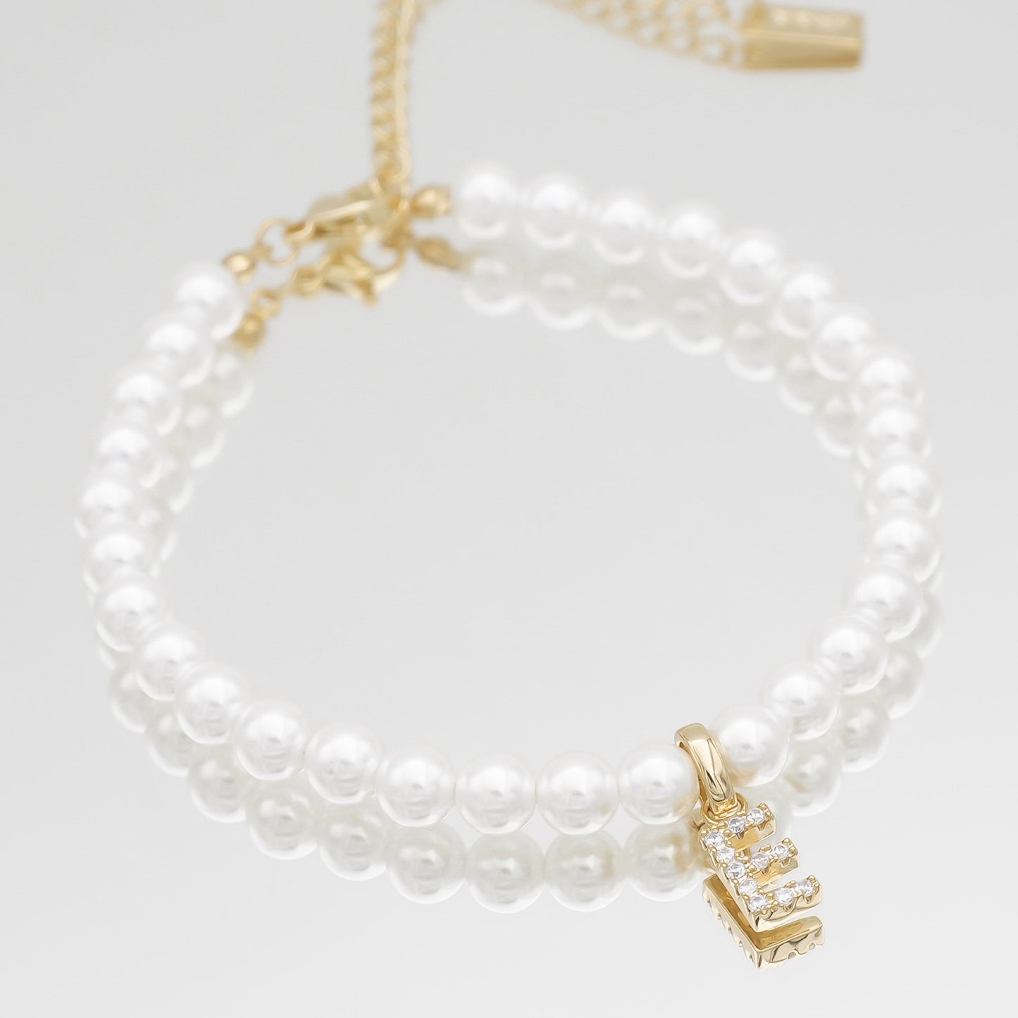 Pave Pearl Initial Anklet - Image 14 - ISMI JEWELS