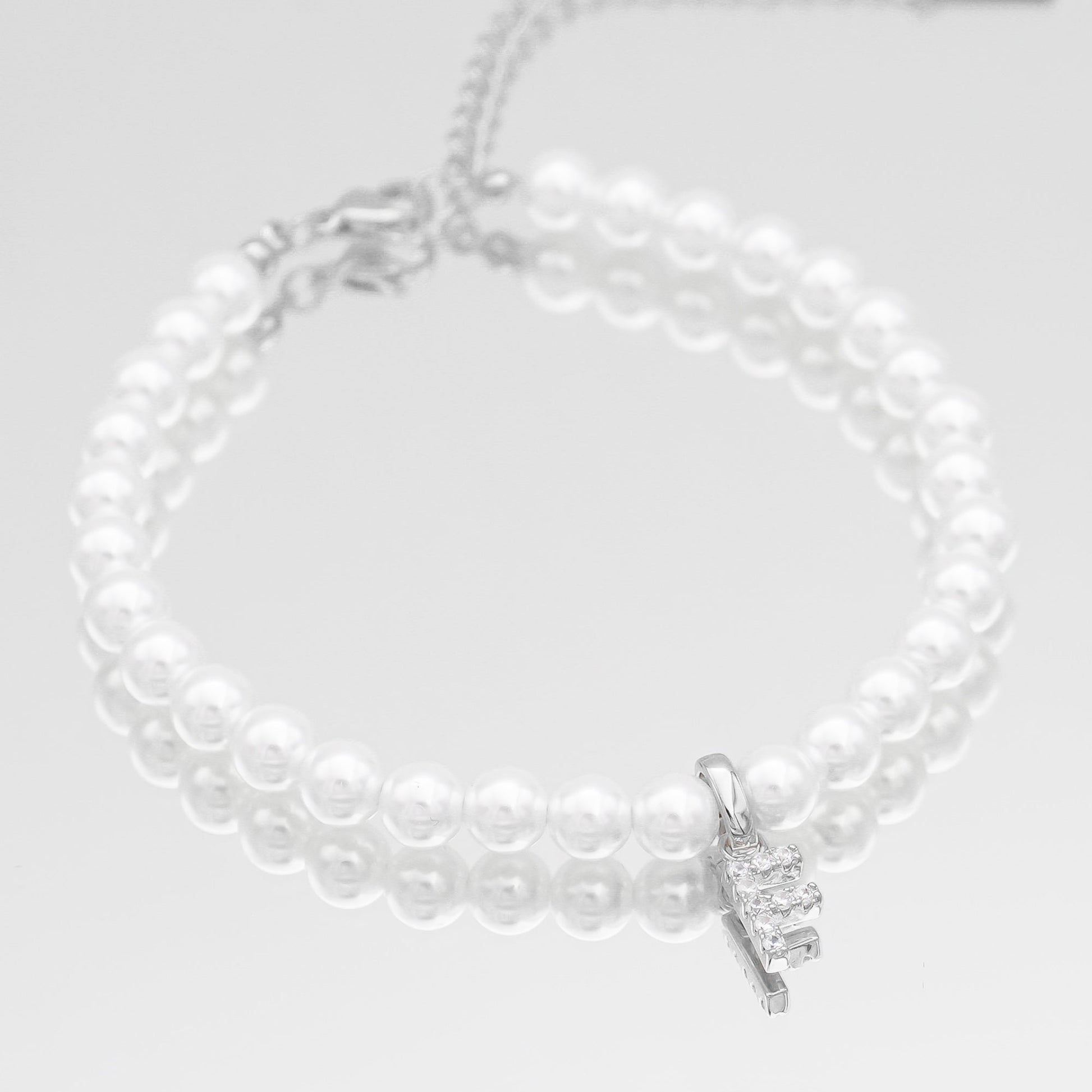 Pave Pearl Initial Anklet - Image 15 - ISMI JEWELS