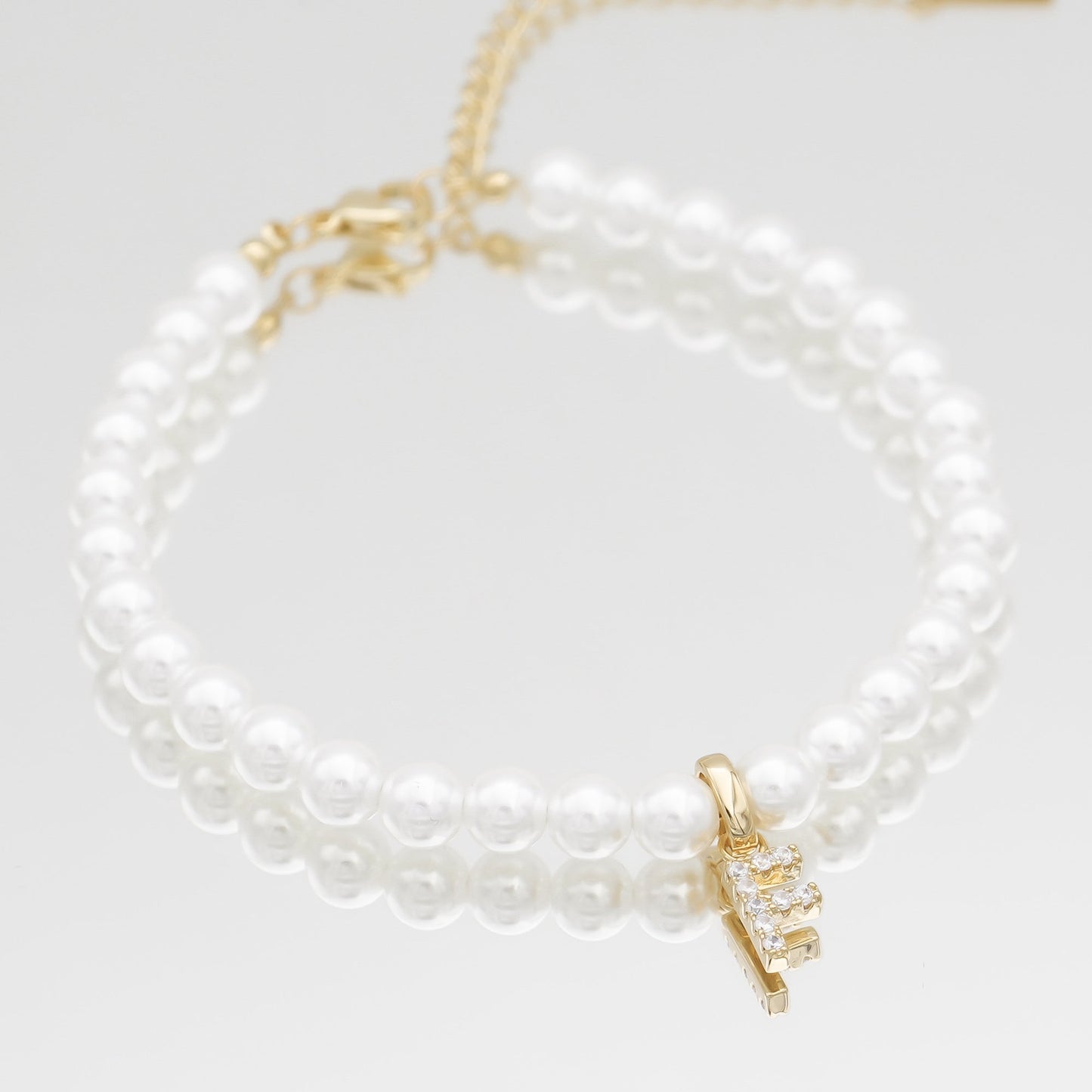 Pave Pearl Initial Anklet - Image 16 - ISMI JEWELS