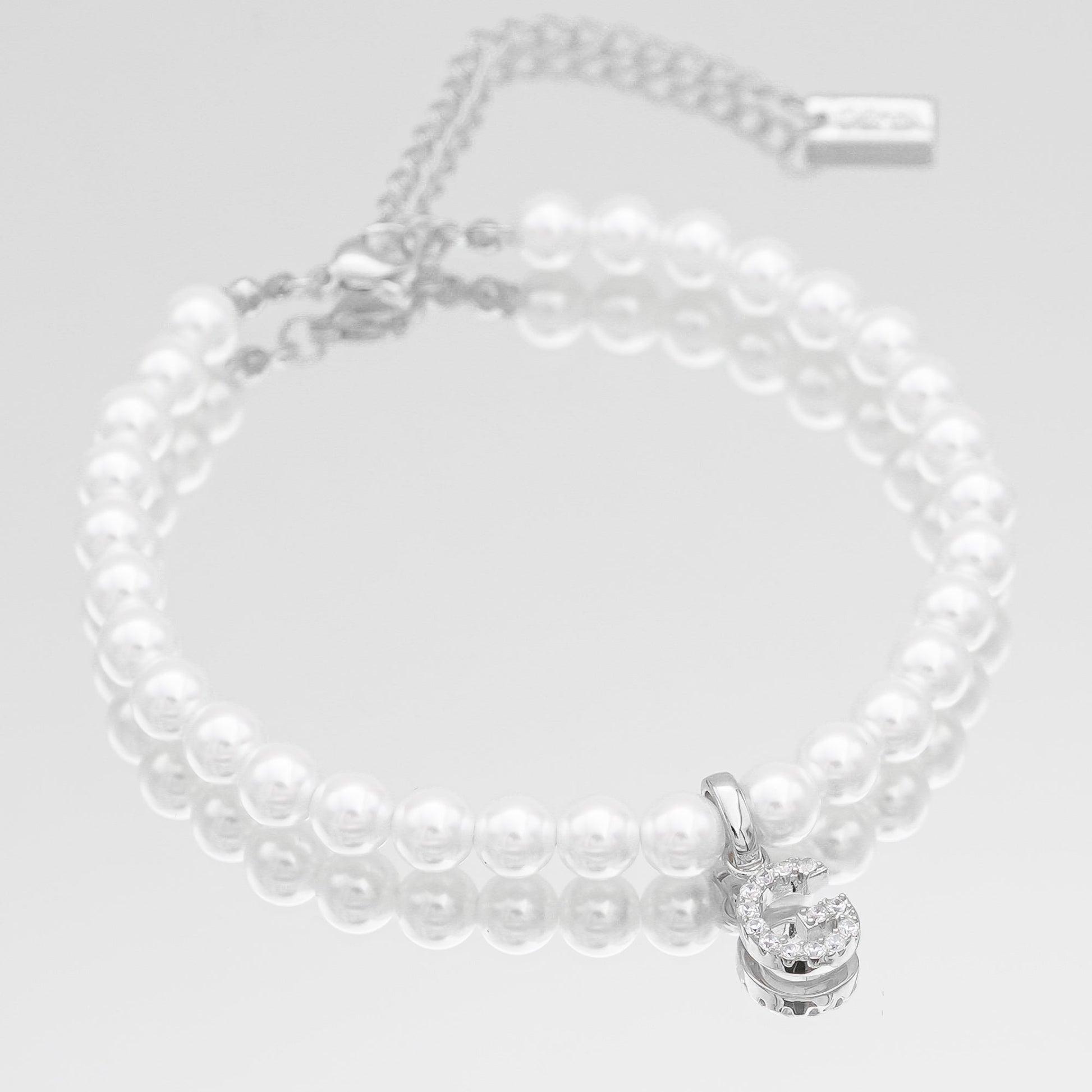 Pave Pearl Initial Anklet - Image 17 - ISMI JEWELS