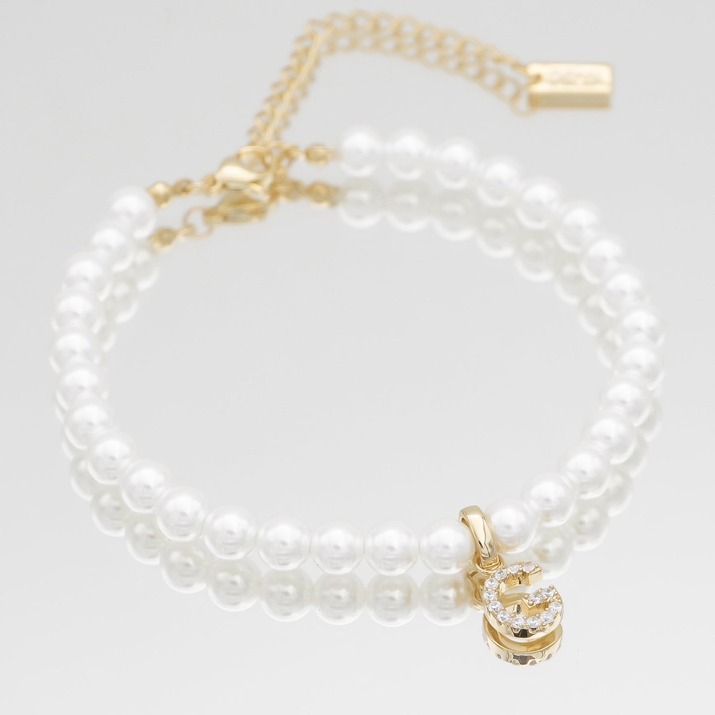 Pave Pearl Initial Bracelet - Image 14 - ISMI JEWELS