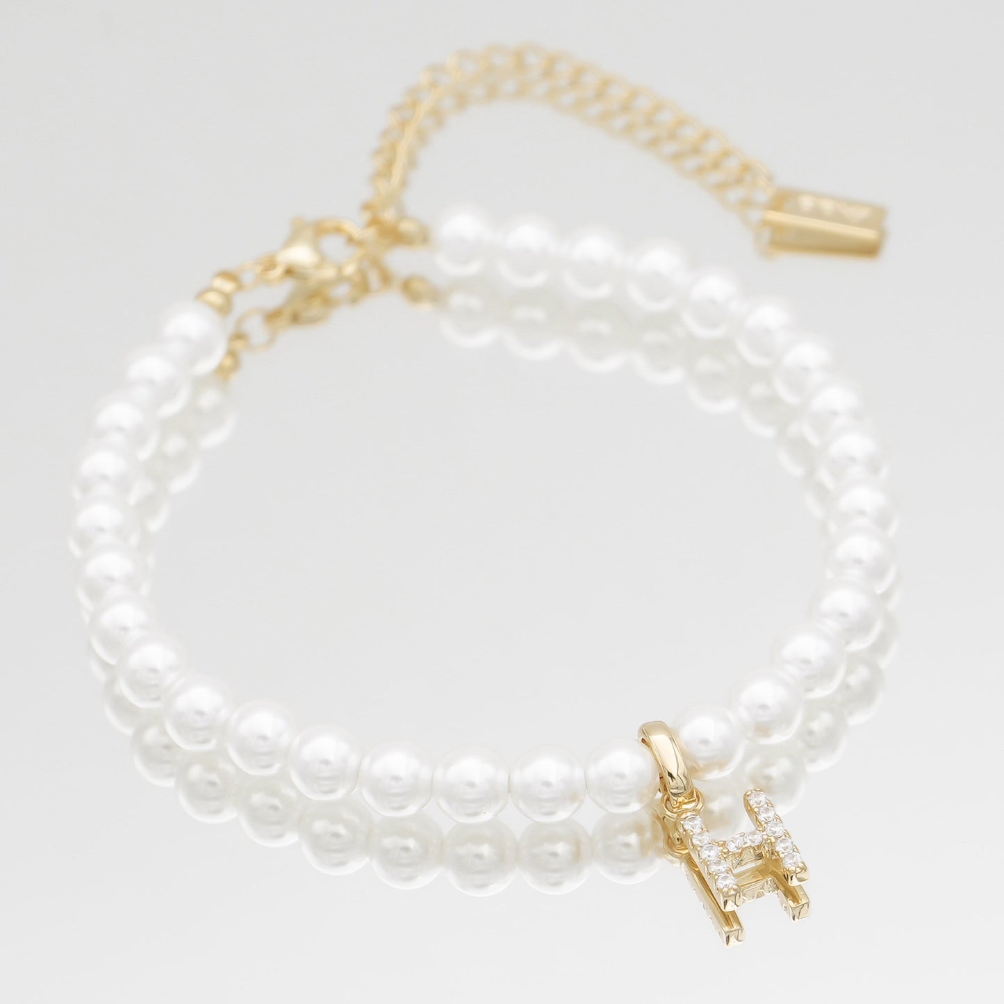 Pave Pearl Initial Bracelet - Image 16 - ISMI JEWELS