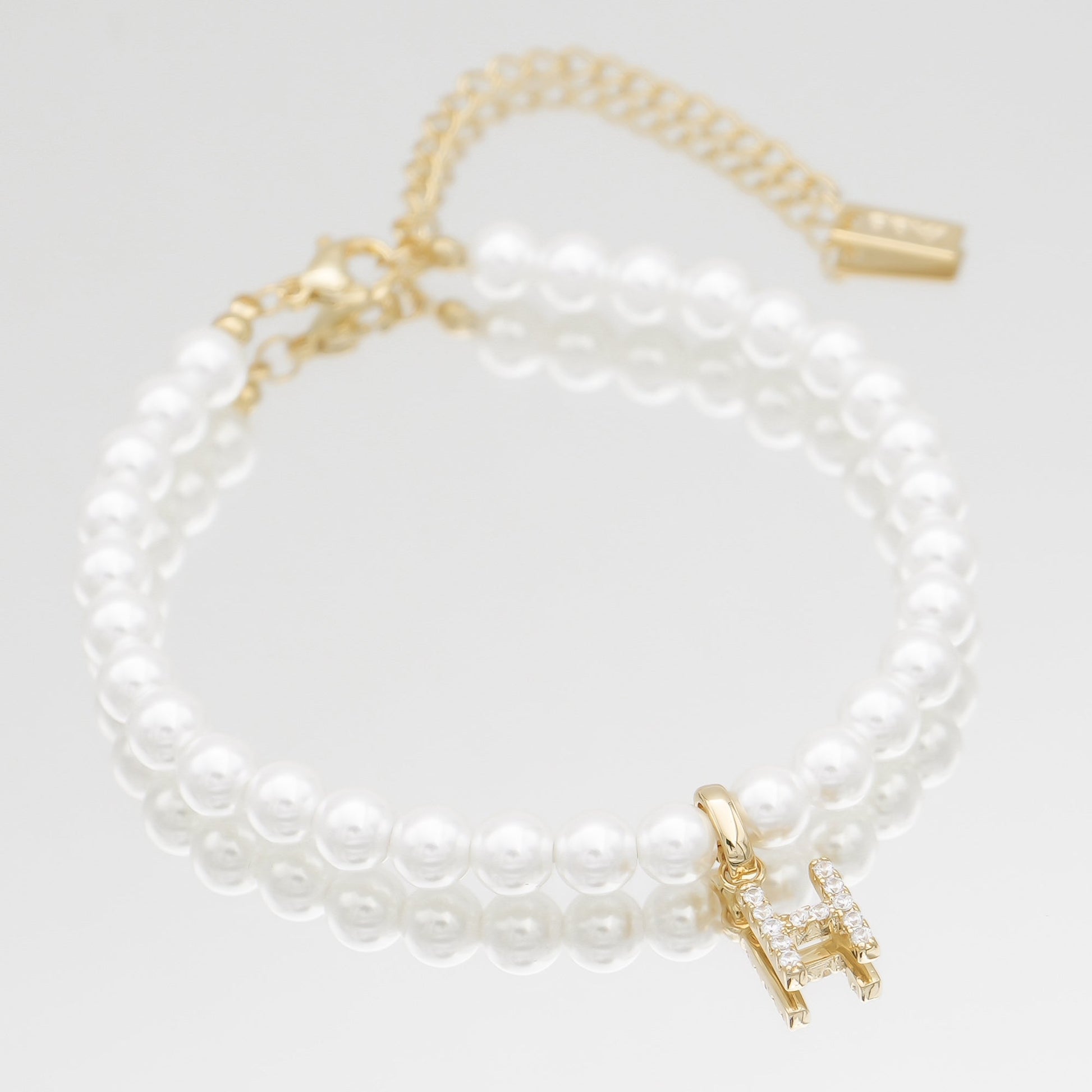 Pave Pearl Initial Anklet - Image 20 - ISMI JEWELS
