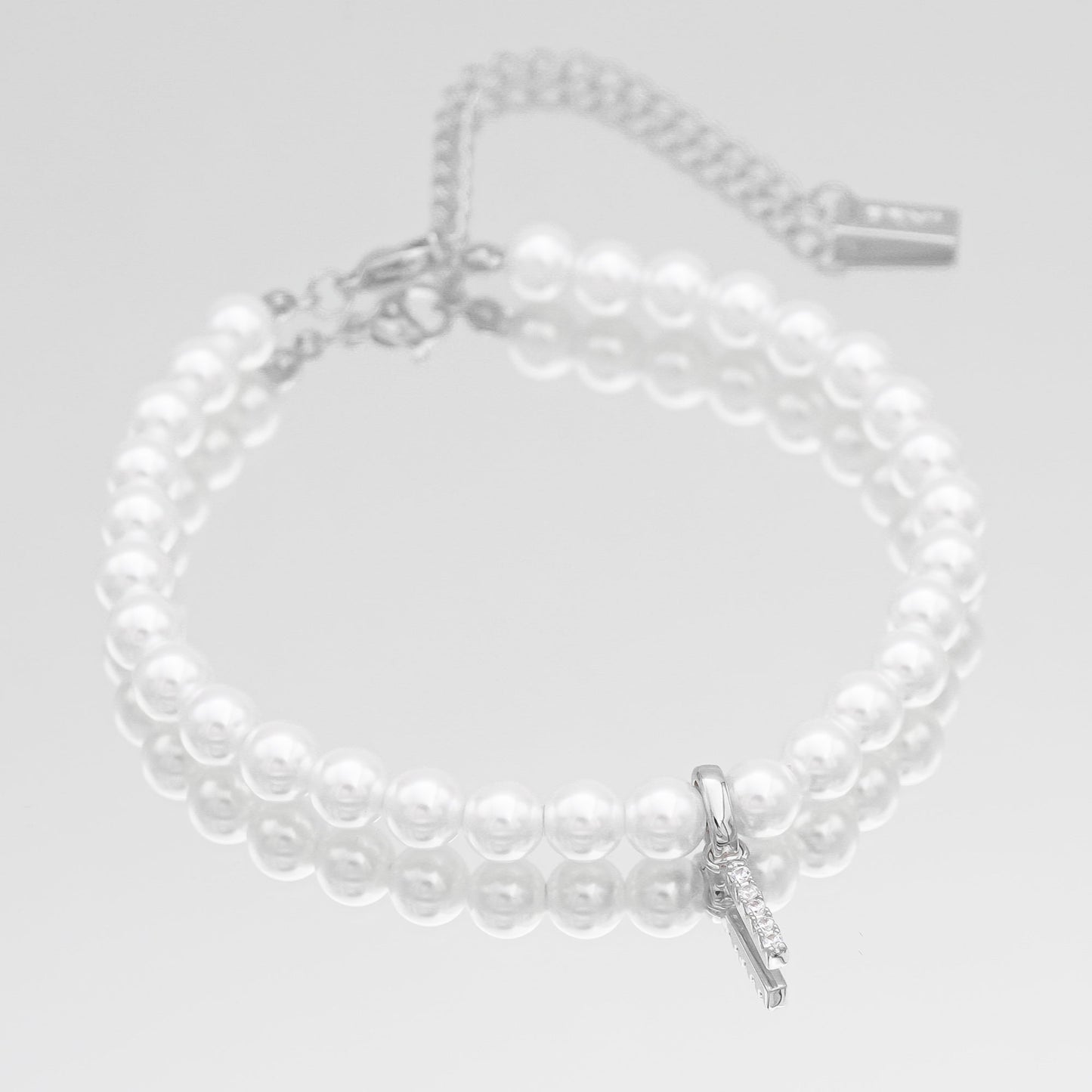 Pave Pearl Initial Anklet - Image 21 - ISMI JEWELS