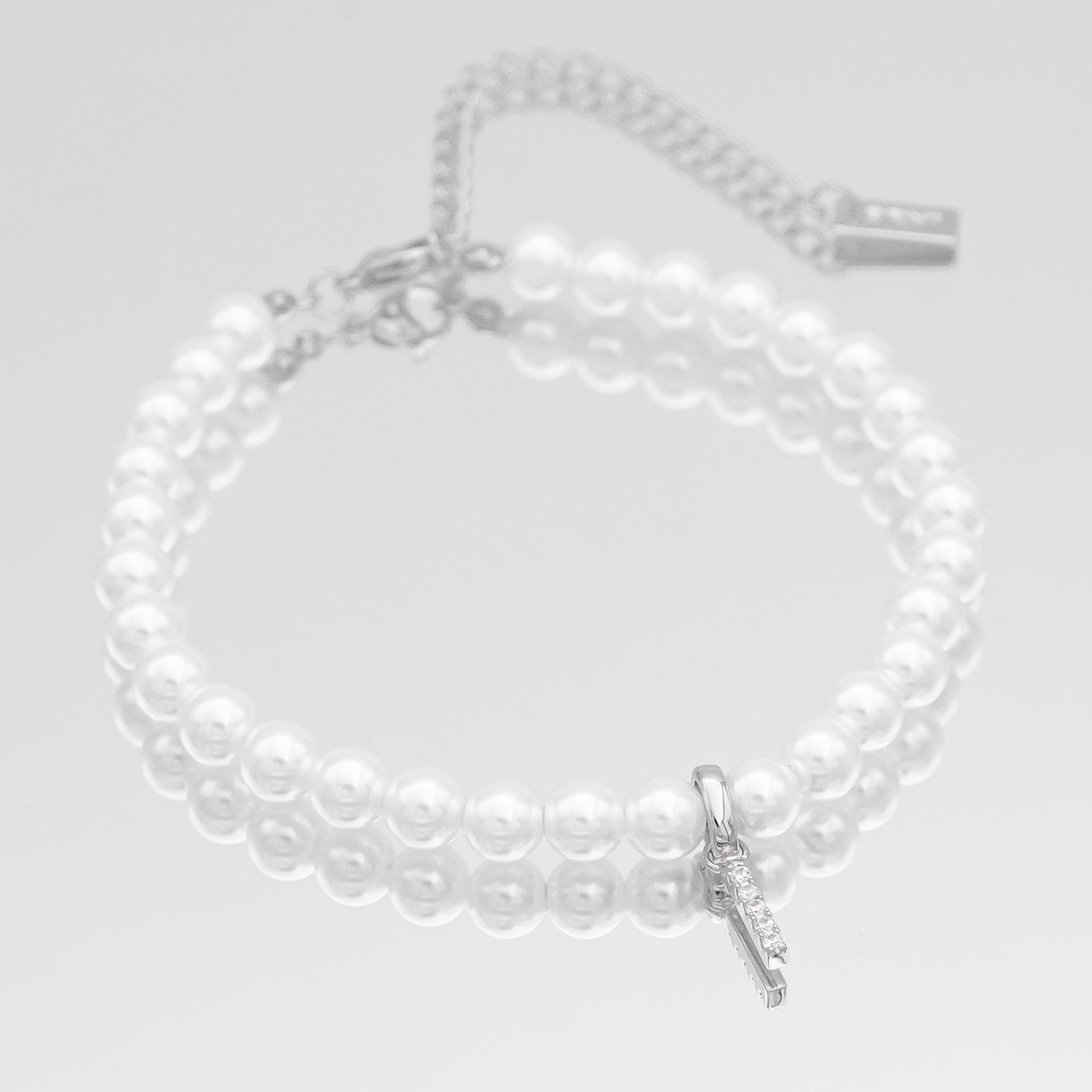 Pave Pearl Initial Anklet - Image 21 - ISMI JEWELS
