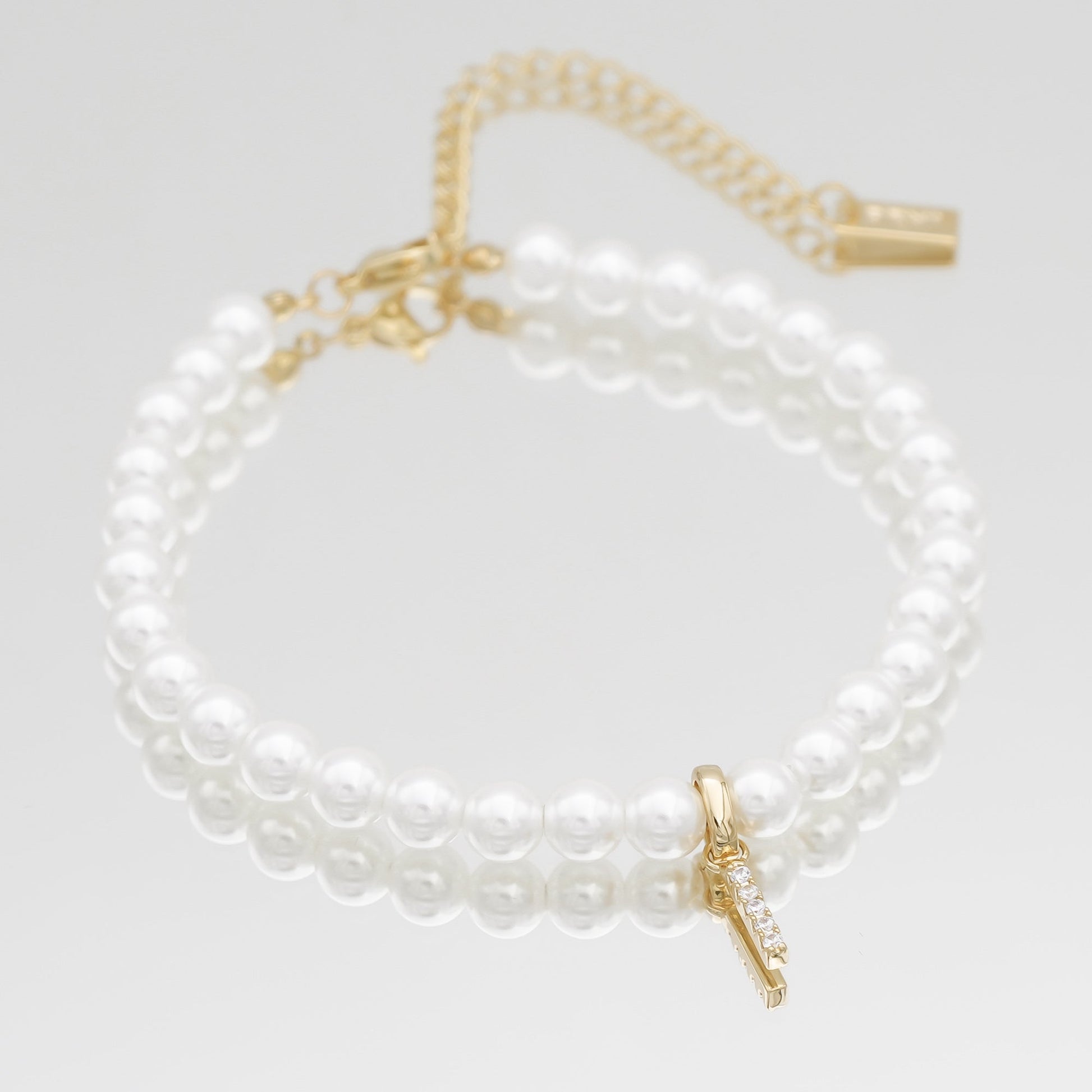 Pave Pearl Initial Bracelet - Image 18 - ISMI JEWELS