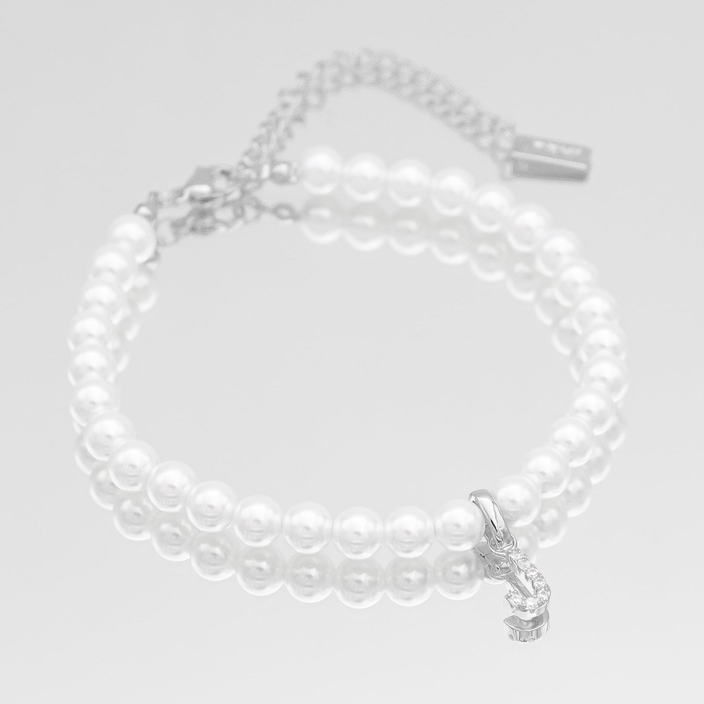 Pave Pearl Initial Anklet - Image 24 - ISMI JEWELS