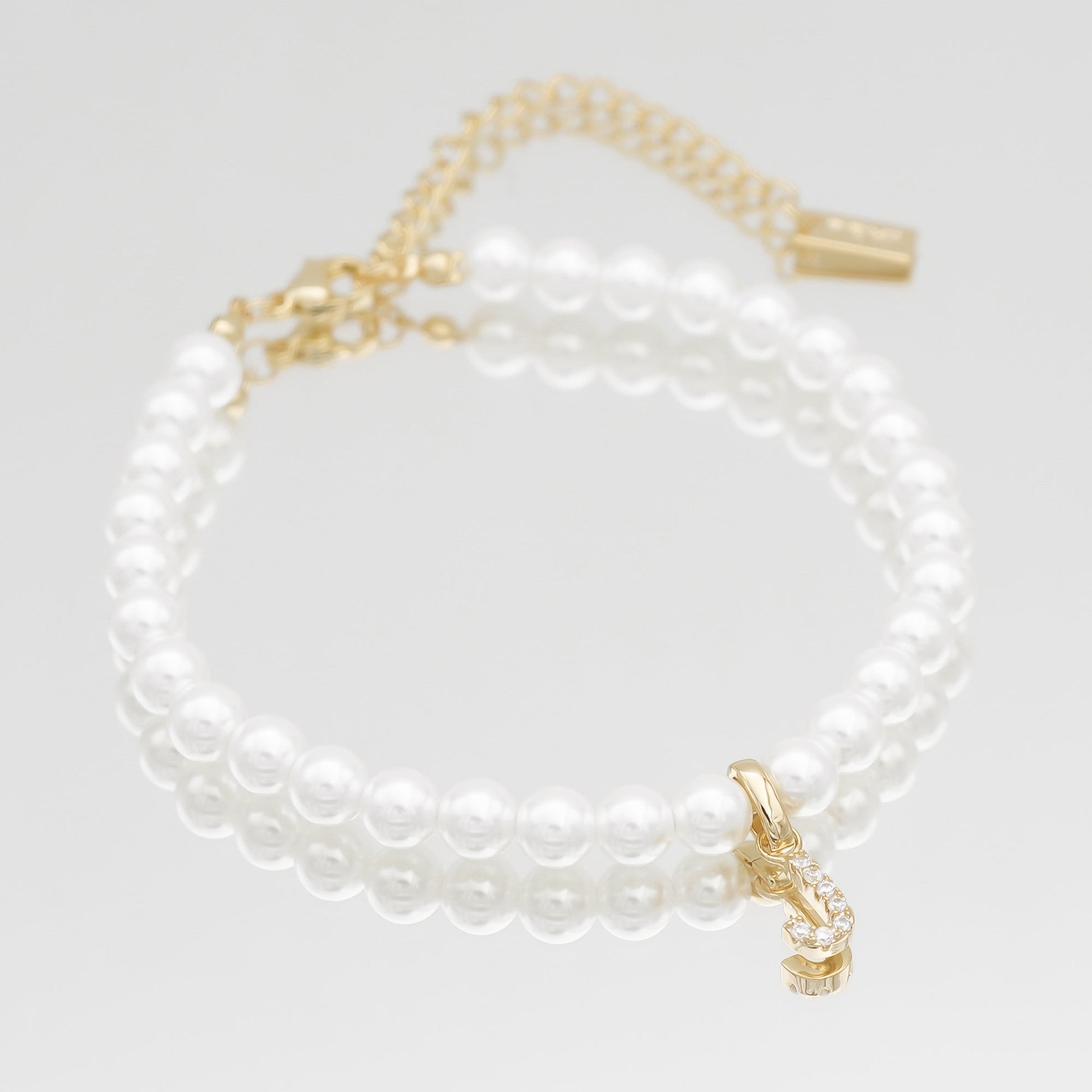 Pave Pearl Initial Bracelet - Image 20 - ISMI JEWELS