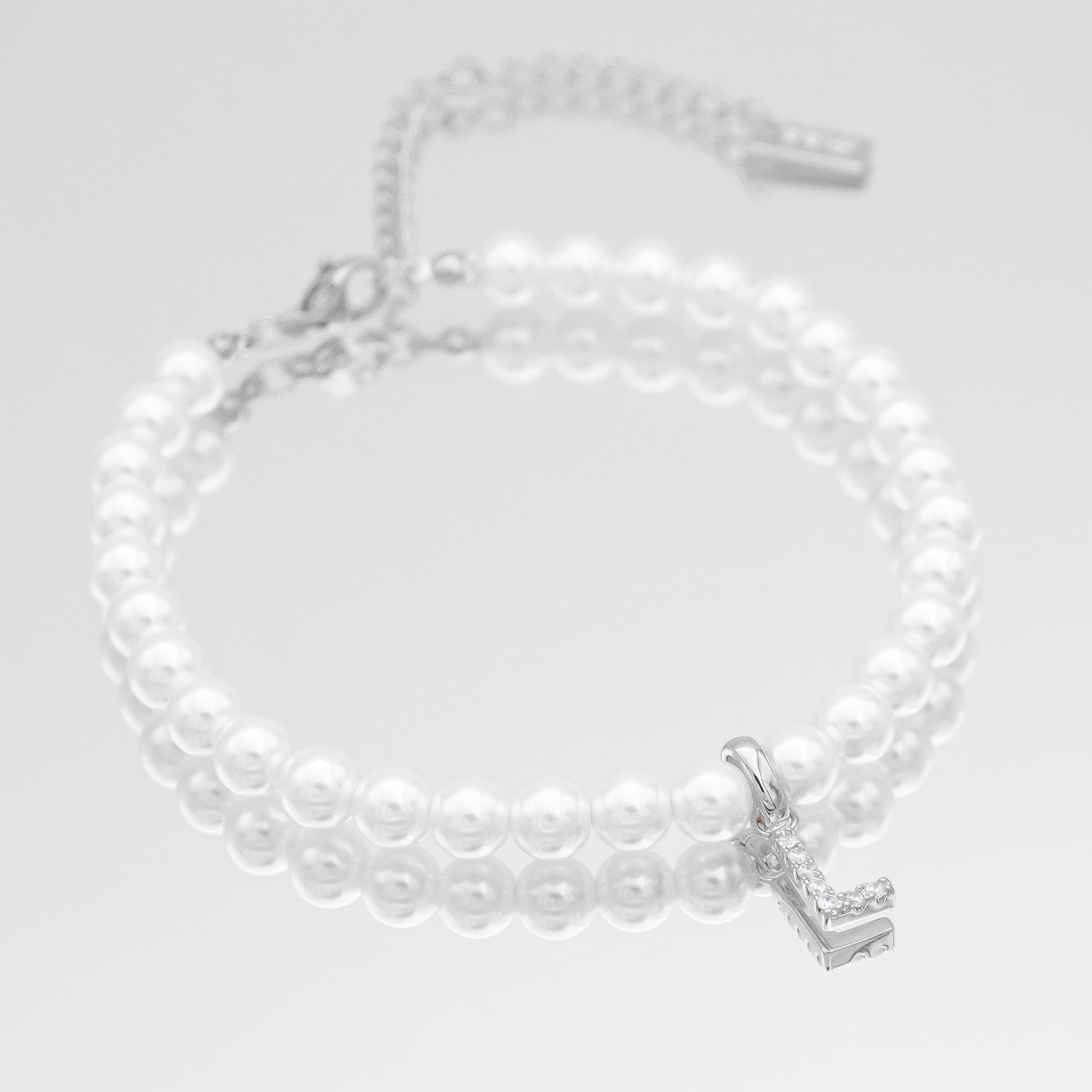 Pave Pearl Initial Bracelet - Image 23 - ISMI JEWELS
