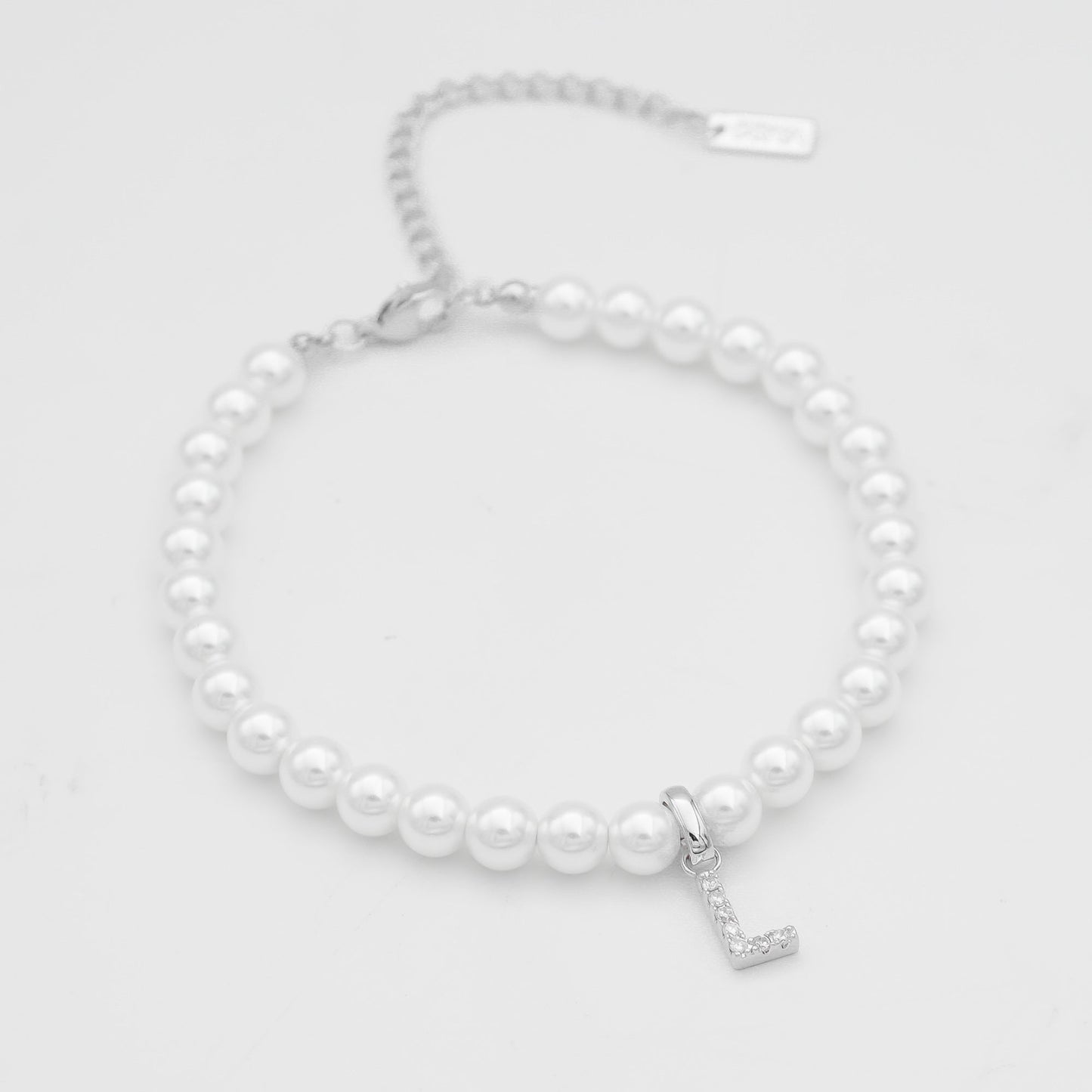 Pave Pearl Initial Anklet - Image 58 - ISMI JEWELS