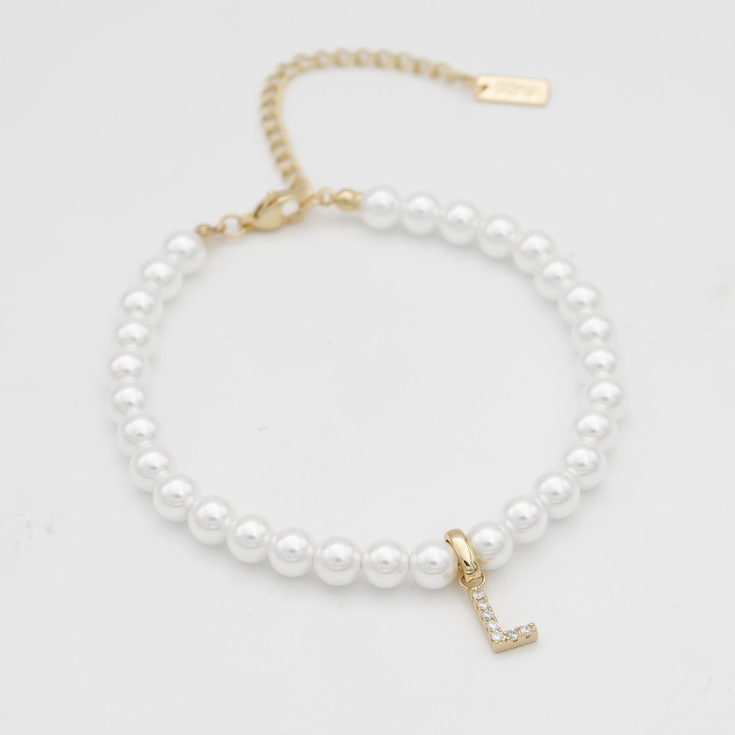 Pave Pearl Initial Anklet - Image 59 - ISMI JEWELS