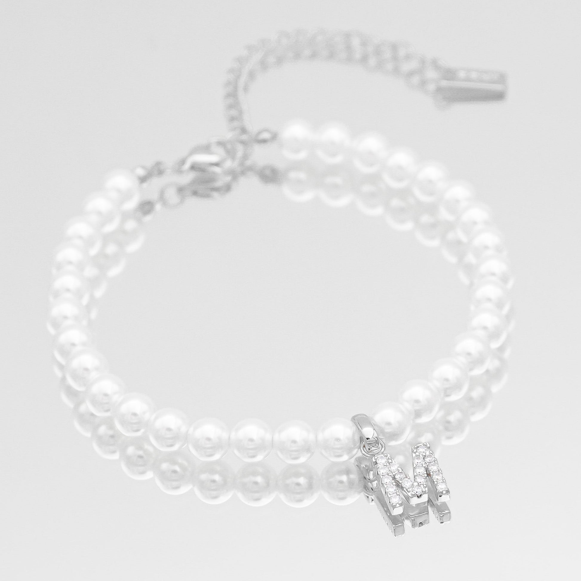 Pave Pearl Initial Bracelet - Image 25 - ISMI JEWELS