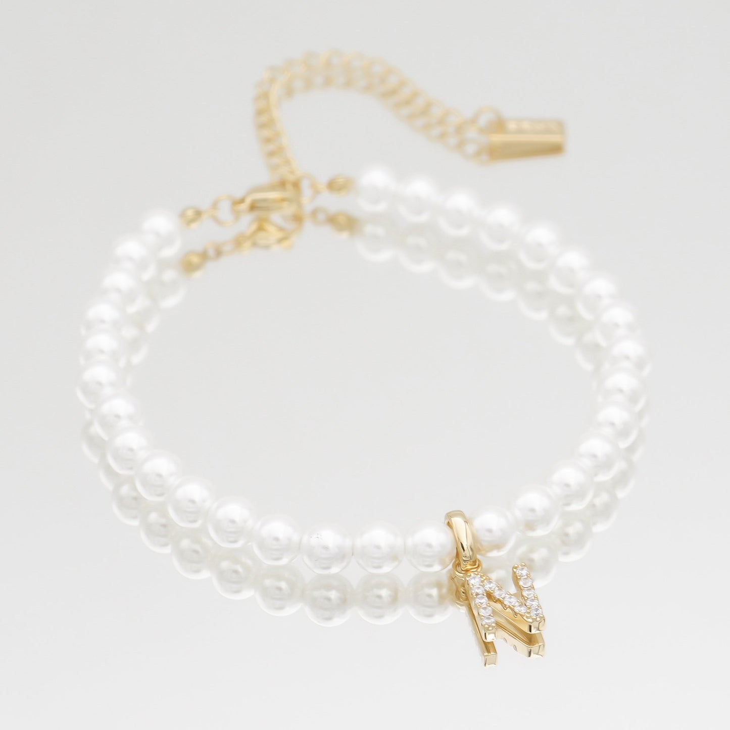 Pave Pearl Initial Bracelet - Image 26 - ISMI JEWELS
