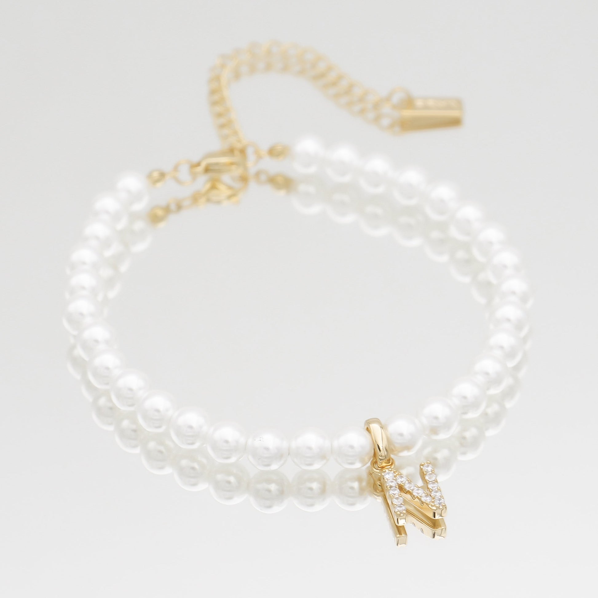 Pave Pearl Initial Bracelet - Image 26 - ISMI JEWELS
