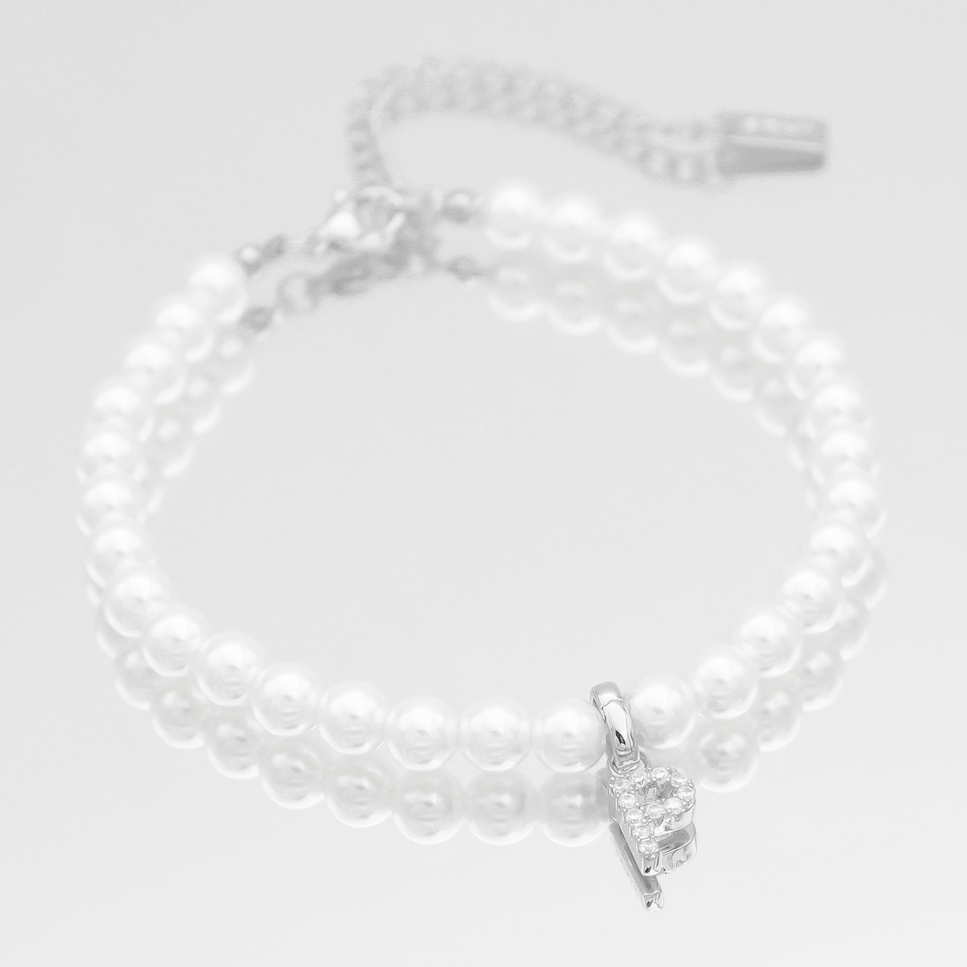 Pave Pearl Initial Anklet - Image 34 - ISMI JEWELS