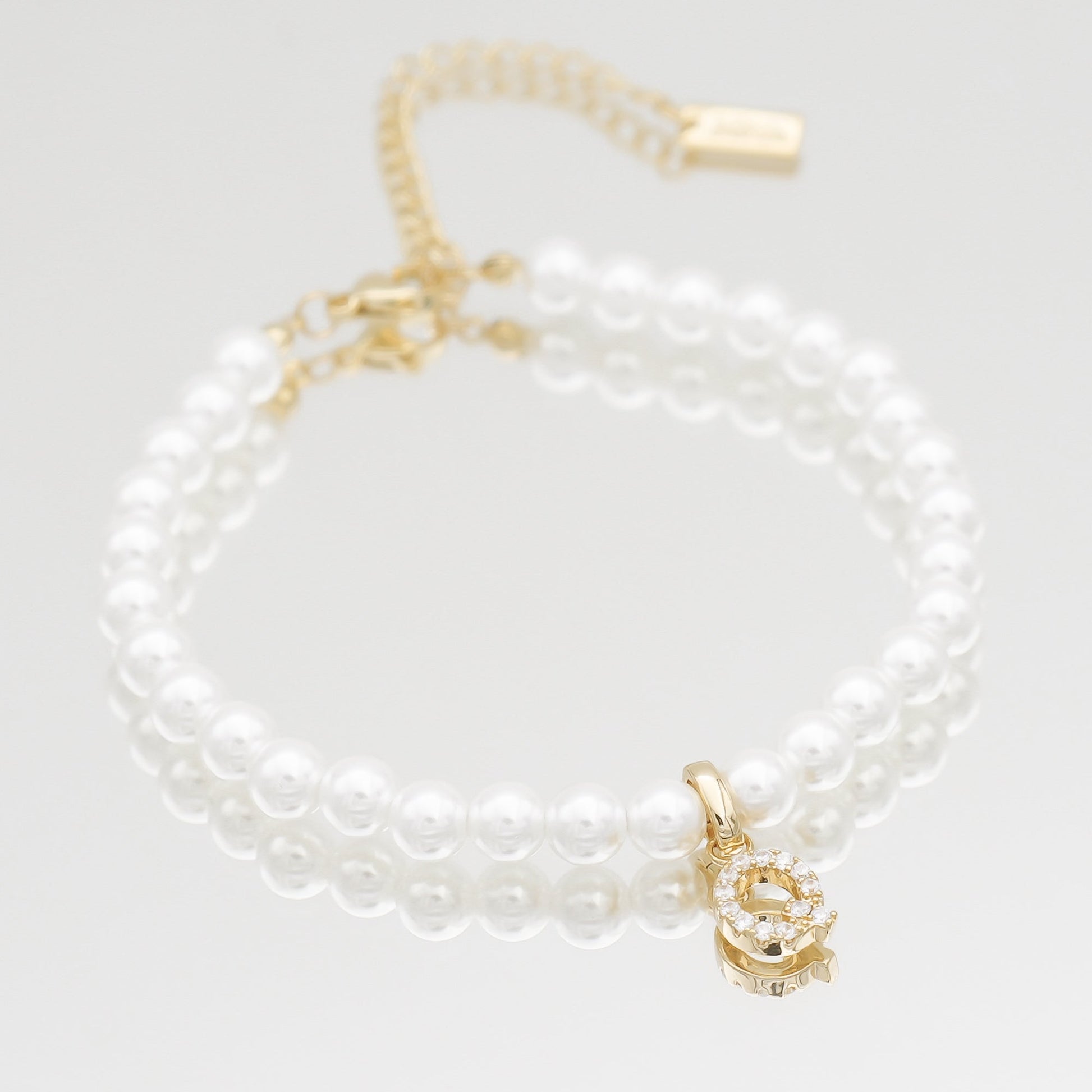 Pave Pearl Initial Bracelet - Image 32 - ISMI JEWELS
