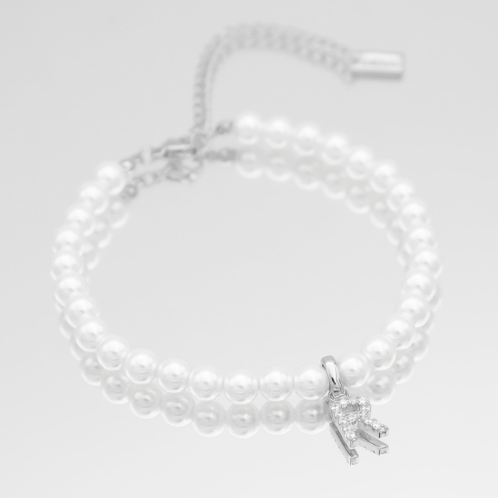 Pave Pearl Initial Anklet - Image 38 - ISMI JEWELS