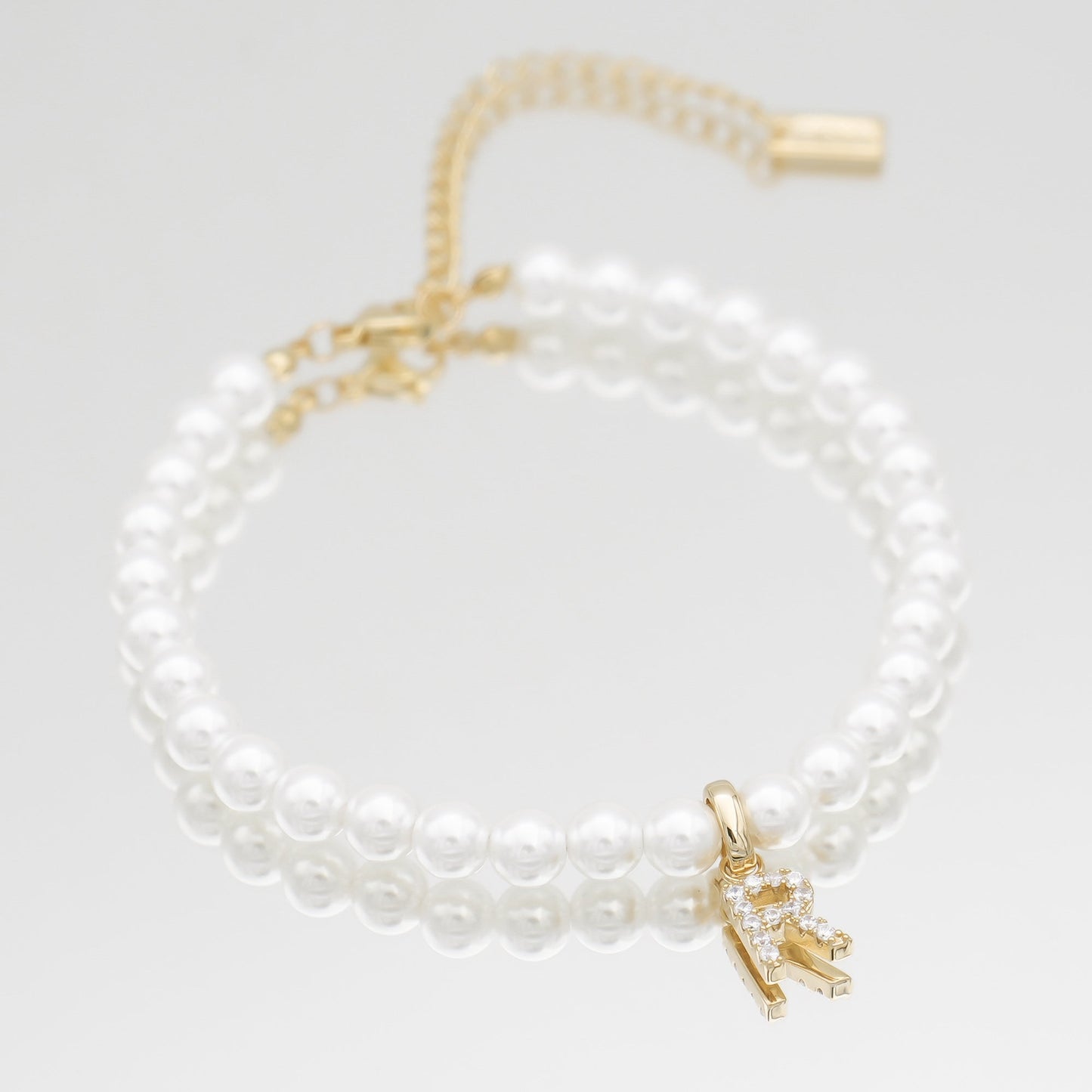 Pave Pearl Initial Anklet - Image 37 - ISMI JEWELS