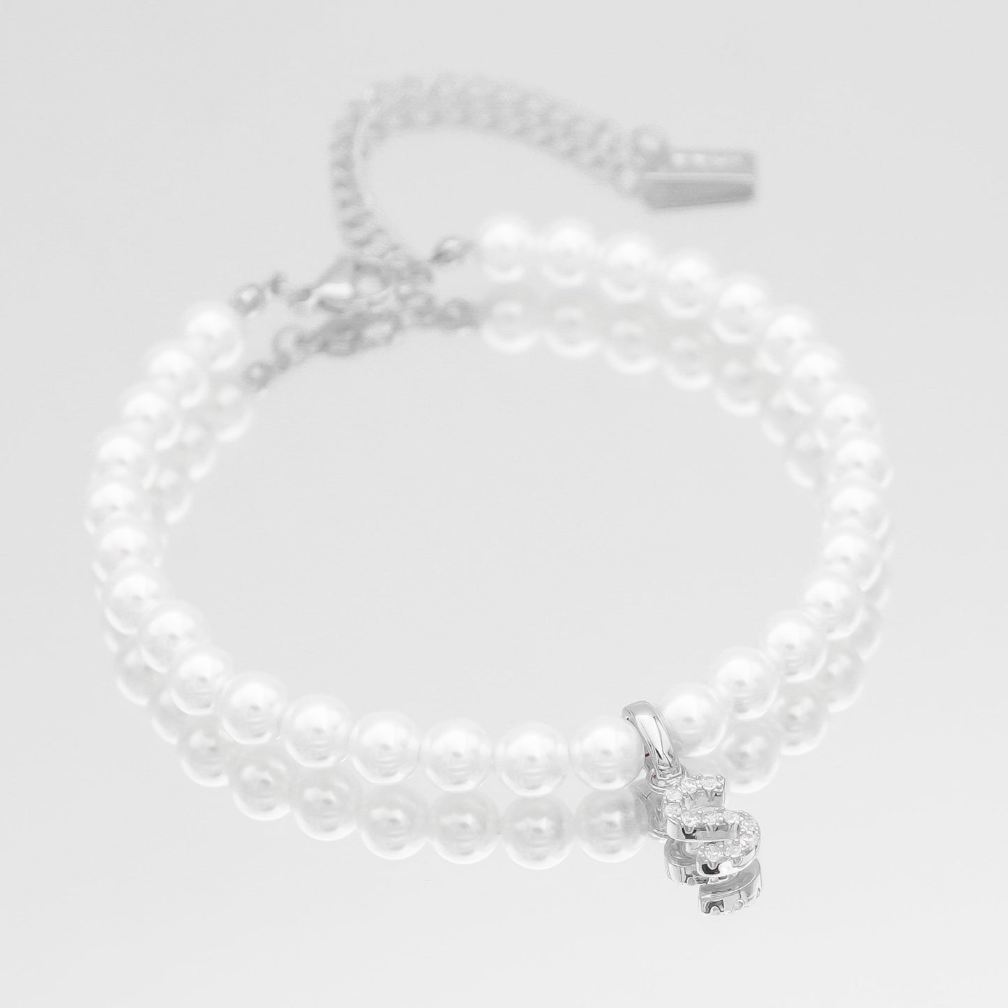Pave Pearl Initial Anklet - Image 40 - ISMI JEWELS