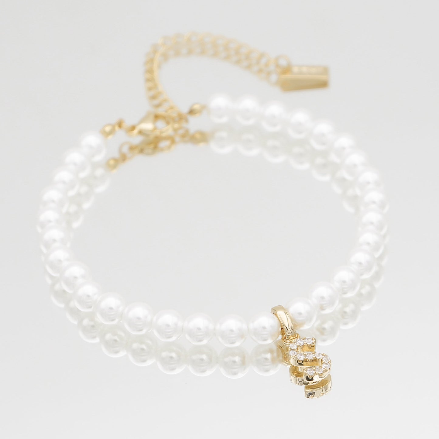 Pave Pearl Initial Anklet - Image 39 - ISMI JEWELS
