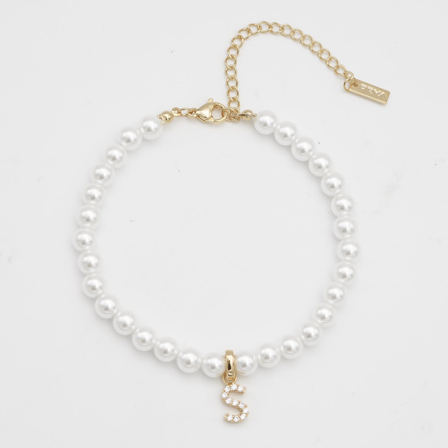 Pave Pearl Initial Anklet - Image 61 - ISMI JEWELS
