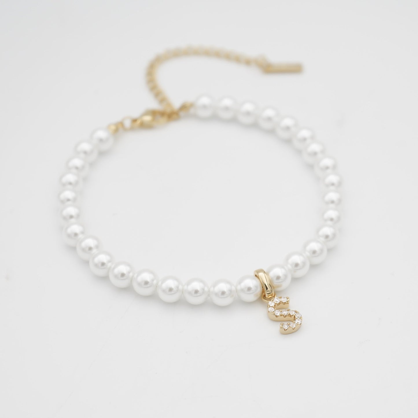 Pave Pearl Initial Anklet - Image 63 - ISMI JEWELS