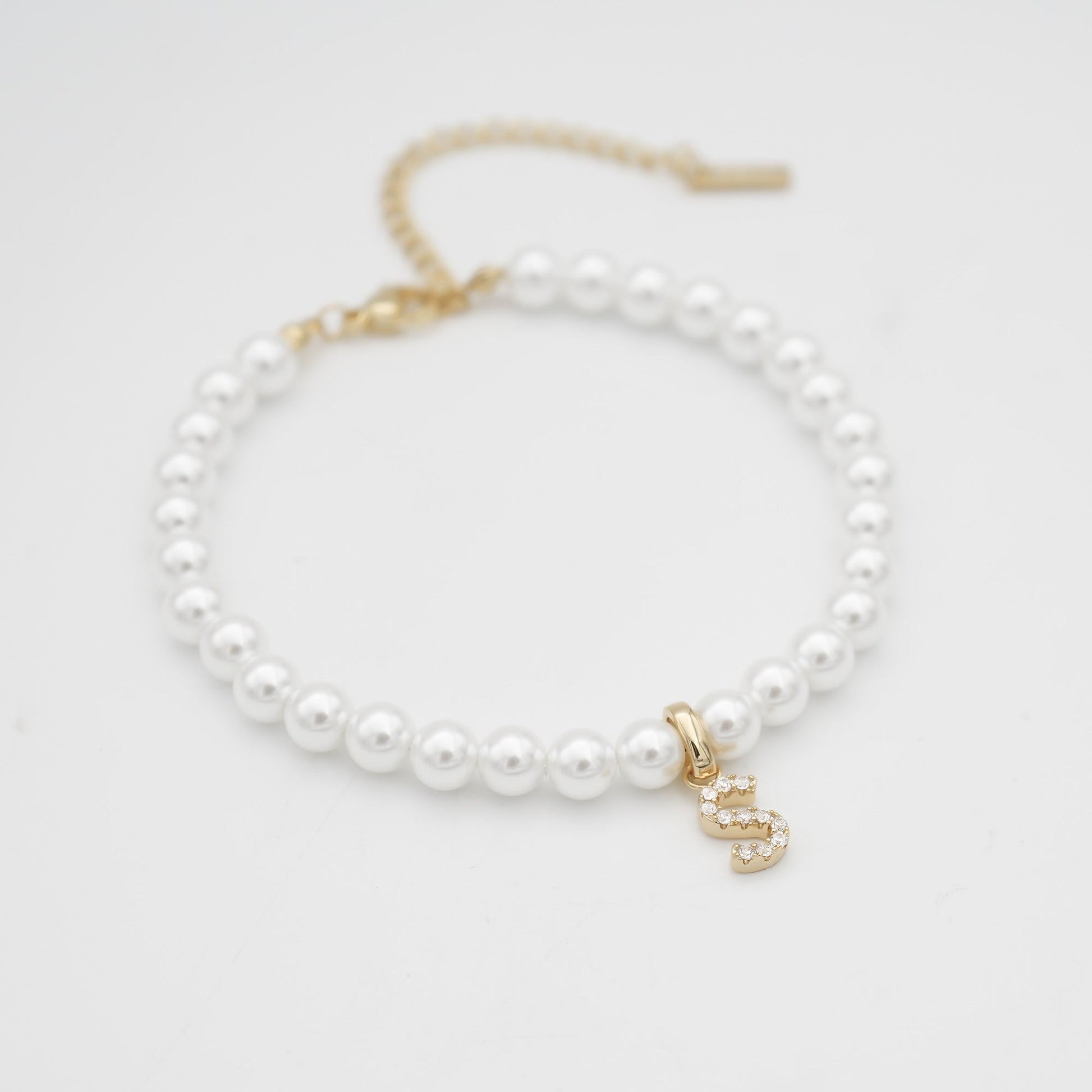Pave Pearl Initial Anklet - Image 63 - ISMI JEWELS