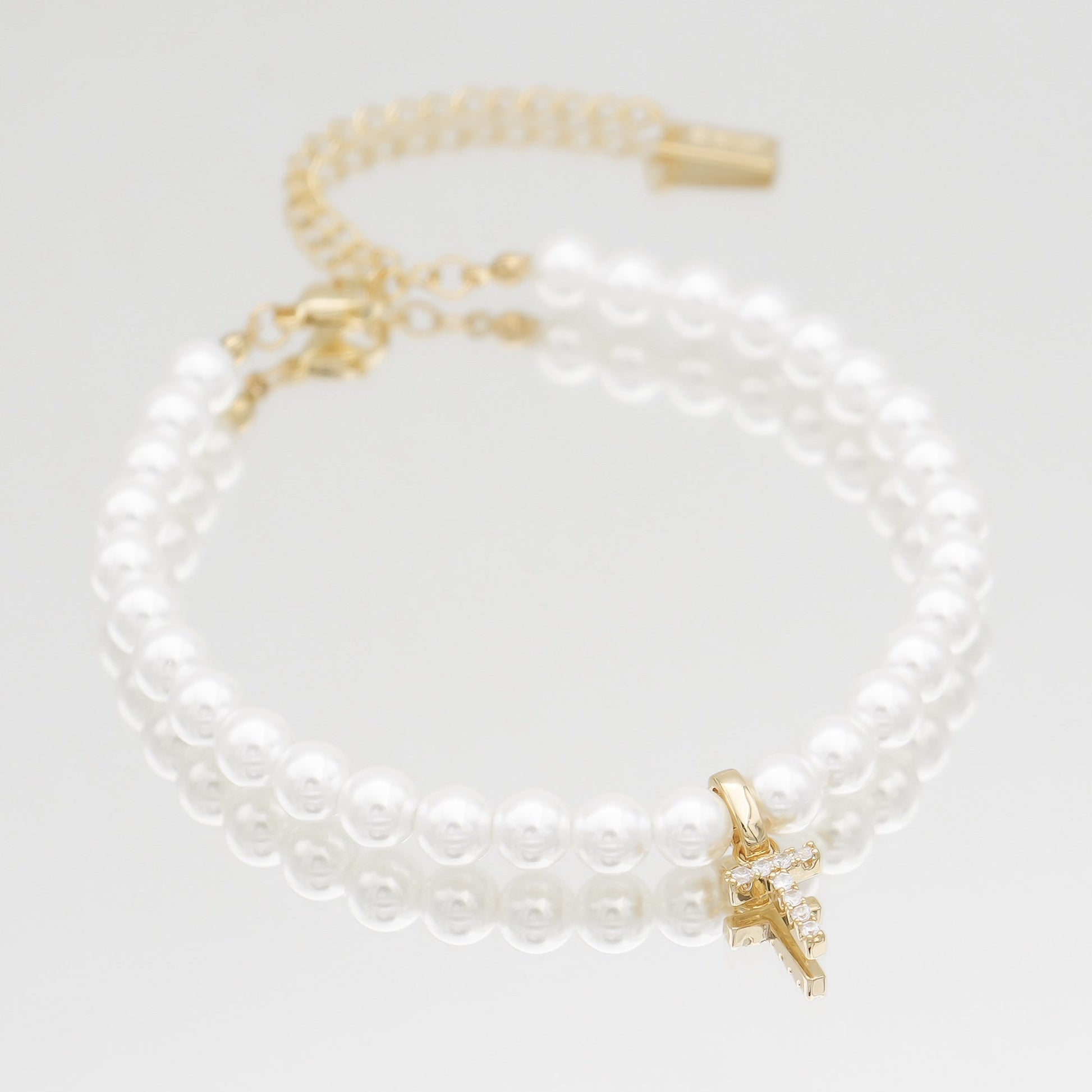 Pave Pearl Initial Bracelet - Image 38 - ISMI JEWELS