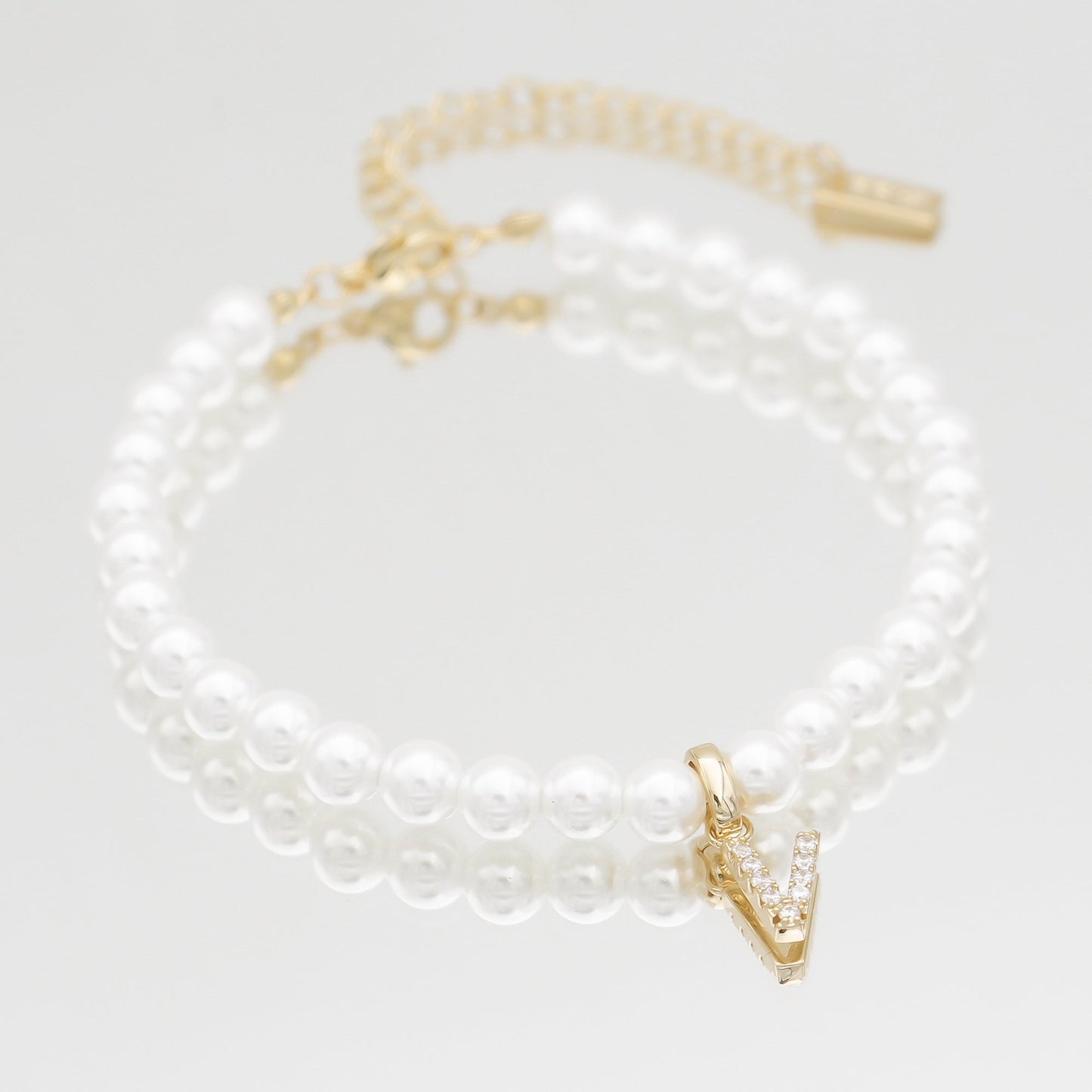 Pave Pearl Initial Bracelet - Image 42 - ISMI JEWELS