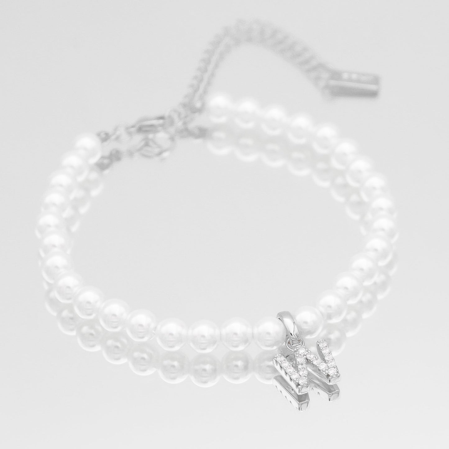 Pave Pearl Initial Anklet - Image 48 - ISMI JEWELS
