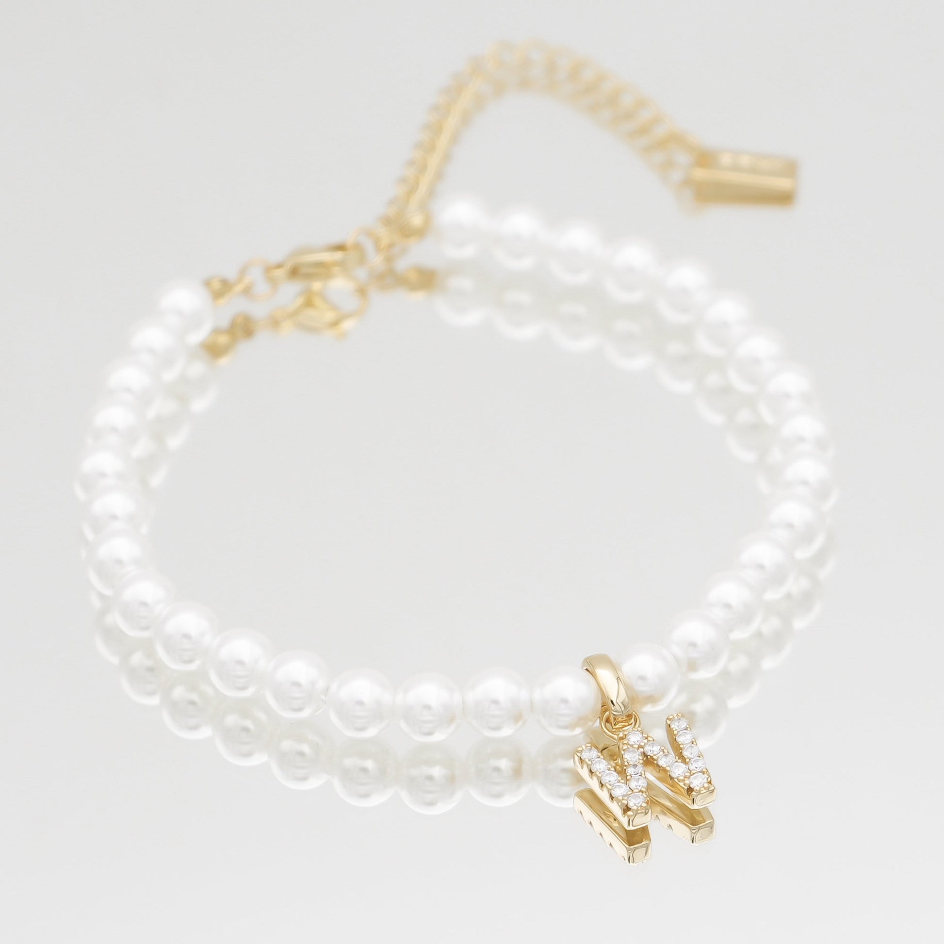Pave Pearl Initial Anklet - Image 47 - ISMI JEWELS