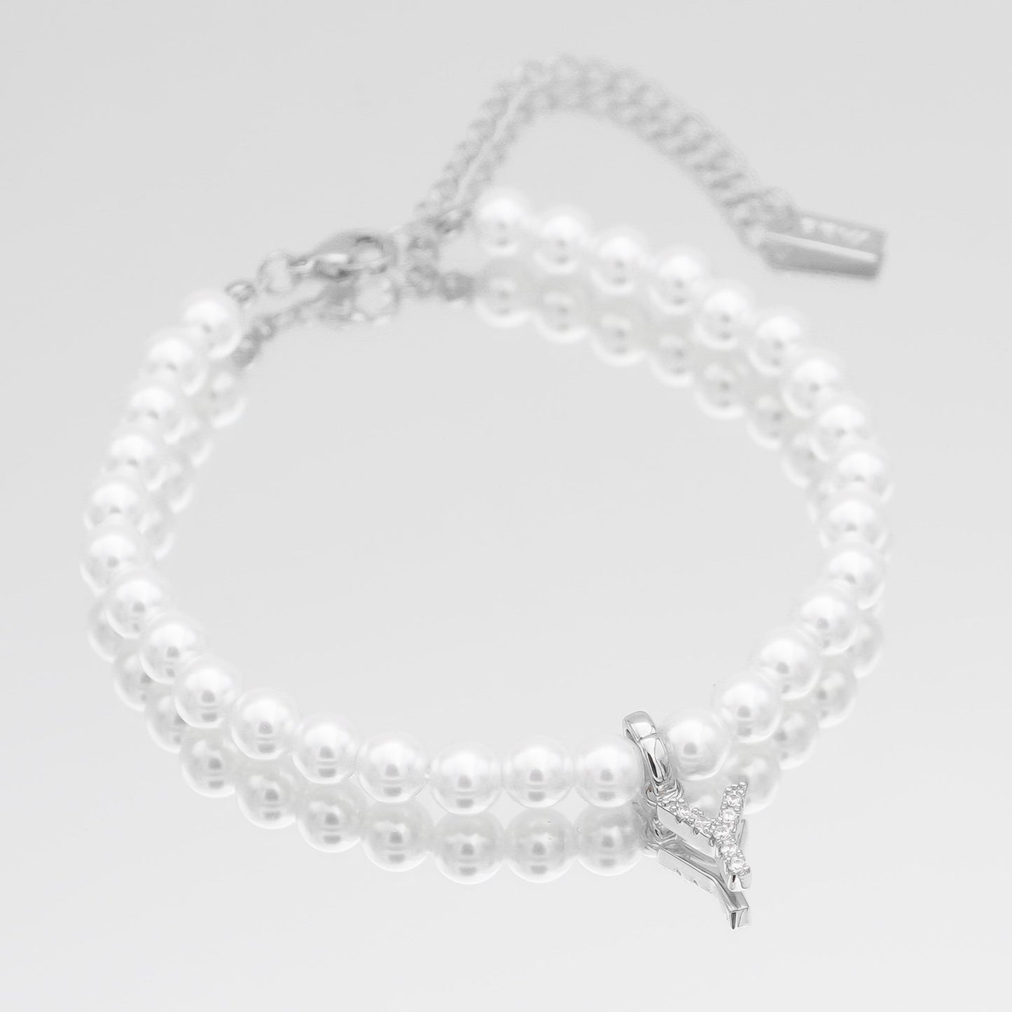 Pave Pearl Initial Anklet - Image 52 - ISMI JEWELS