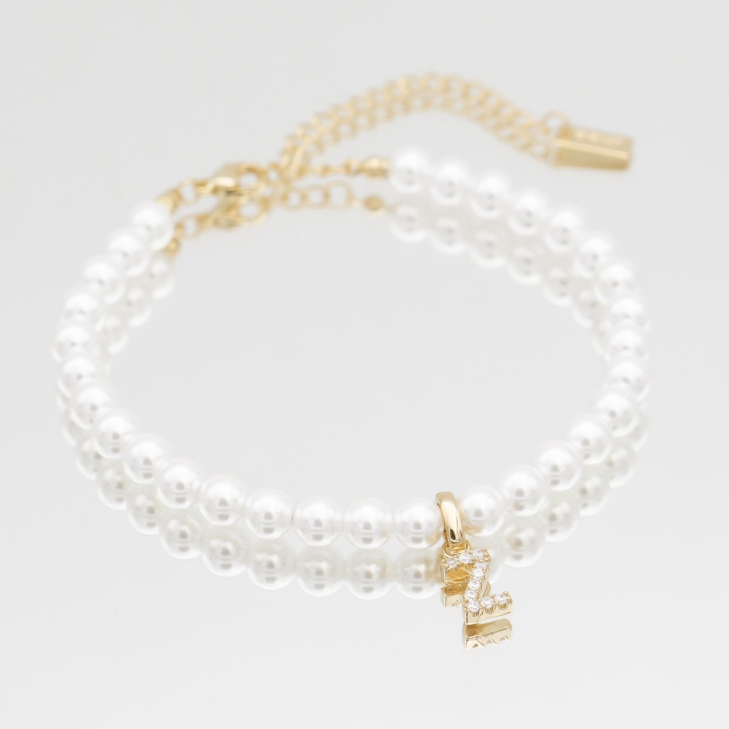 Pave Pearl Initial Bracelet - Image 50 - ISMI JEWELS