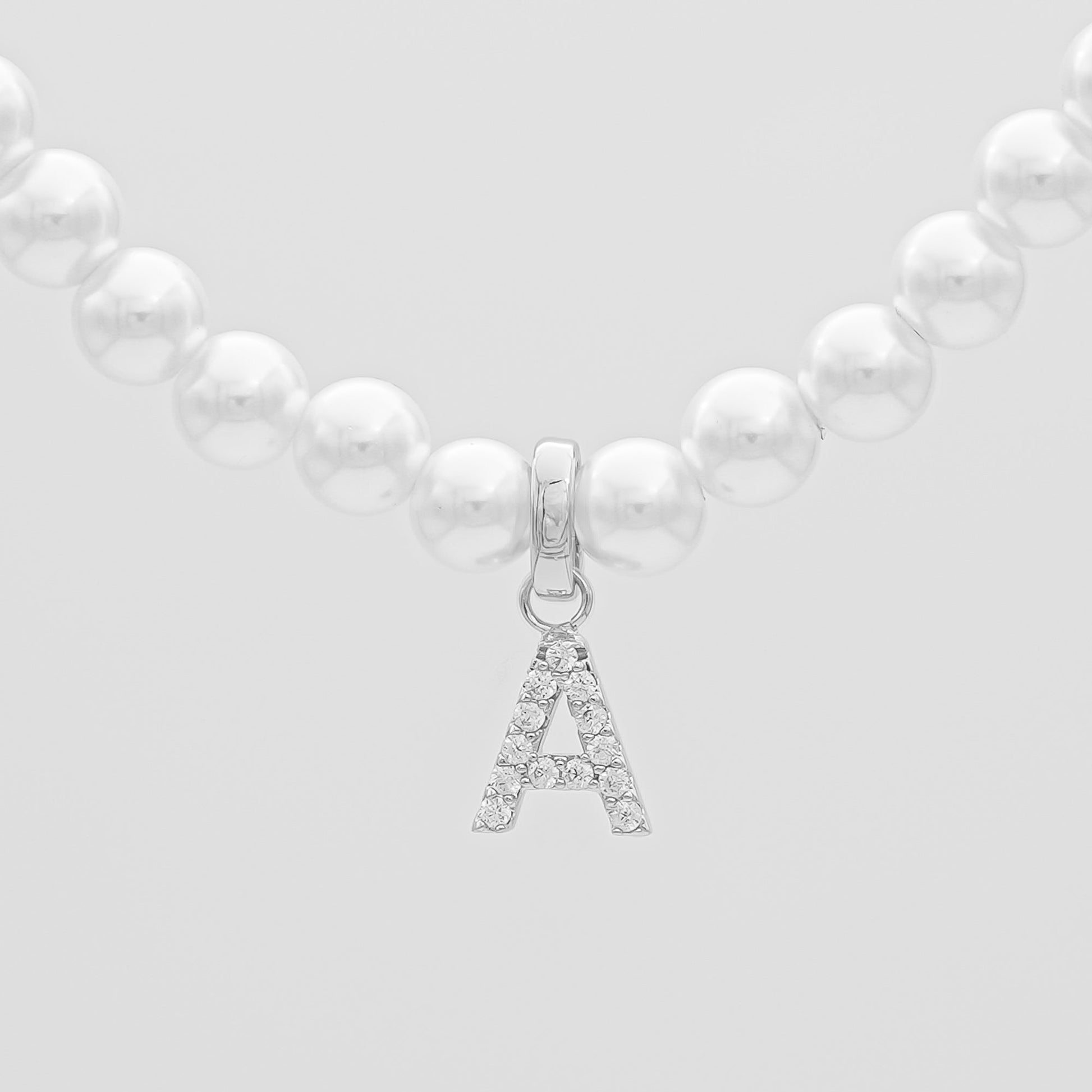 Pave Pearl Initial Necklace - Image 7 - ISMI JEWELS