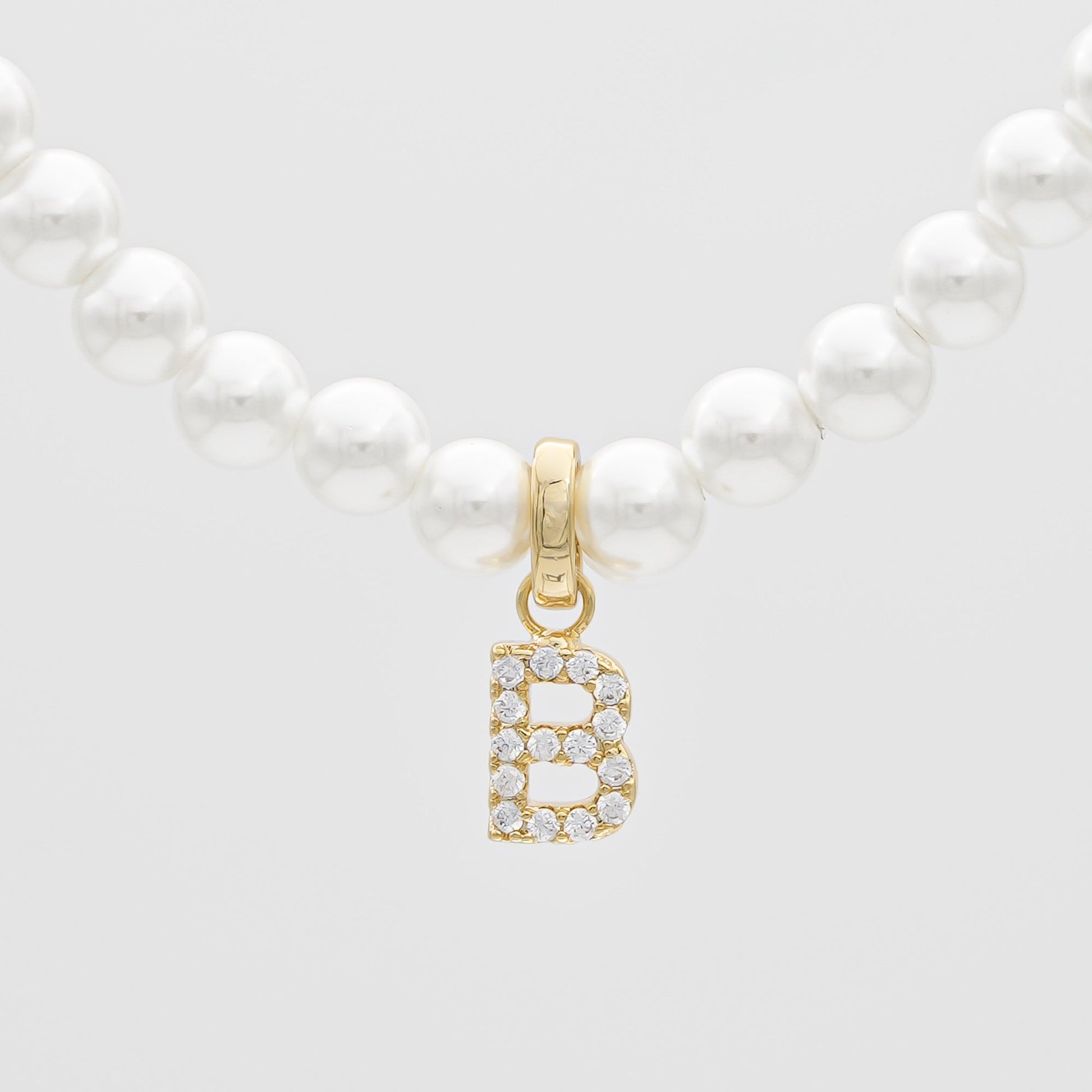 Pave Pearl Initial Necklace - Image 8 - ISMI JEWELS