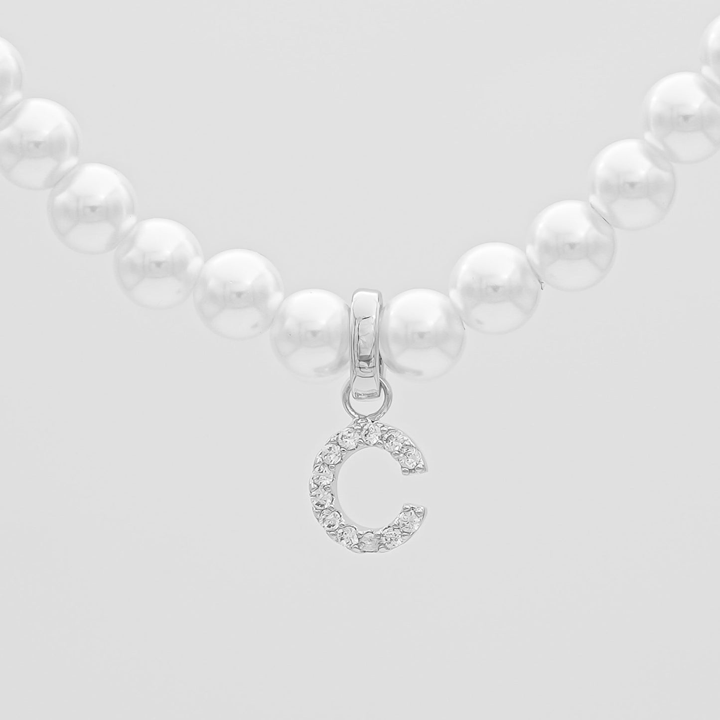 Pave Pearl Initial Necklace - Image 9 - ISMI JEWELS
