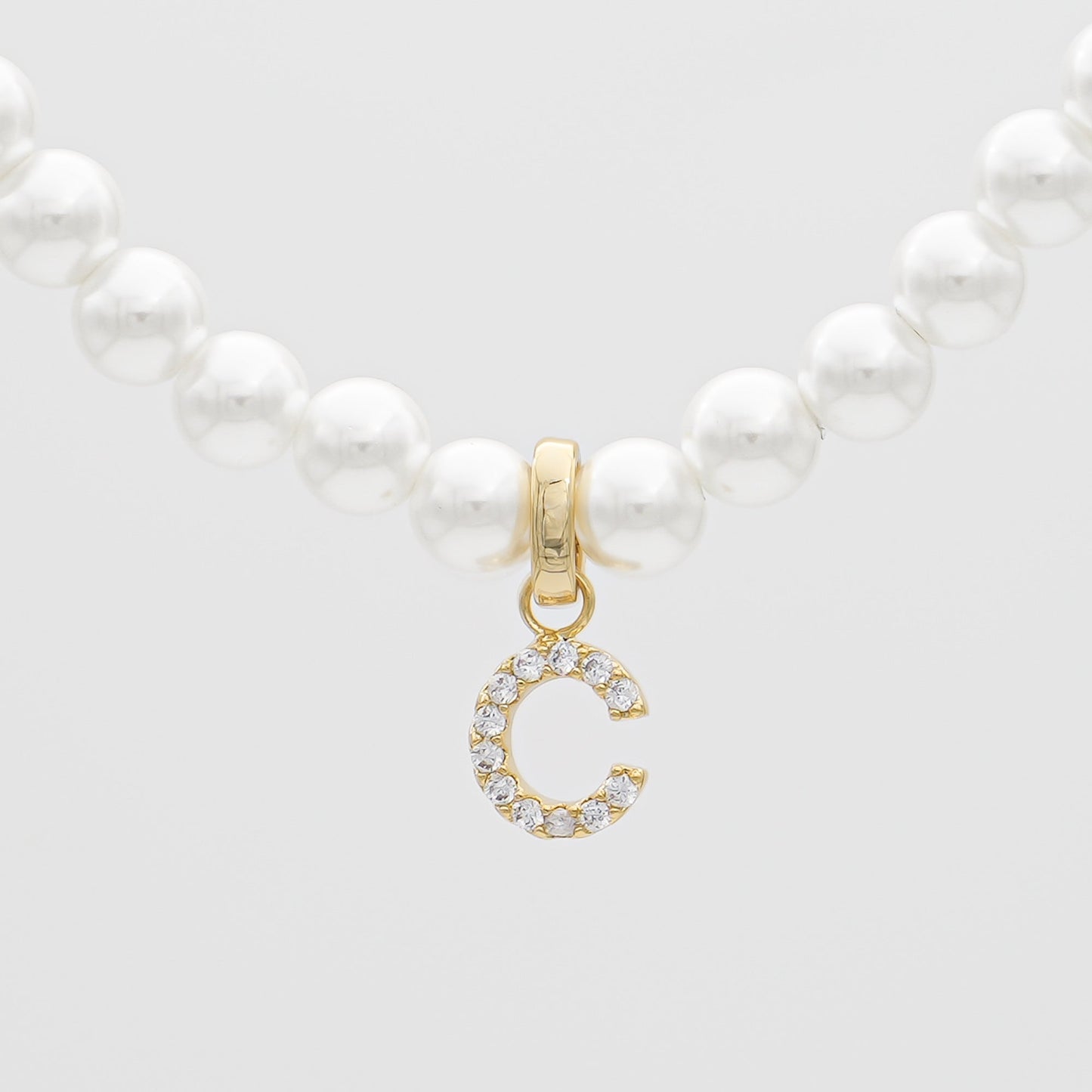 Pave Pearl Initial Necklace - Image 10 - ISMI JEWELS