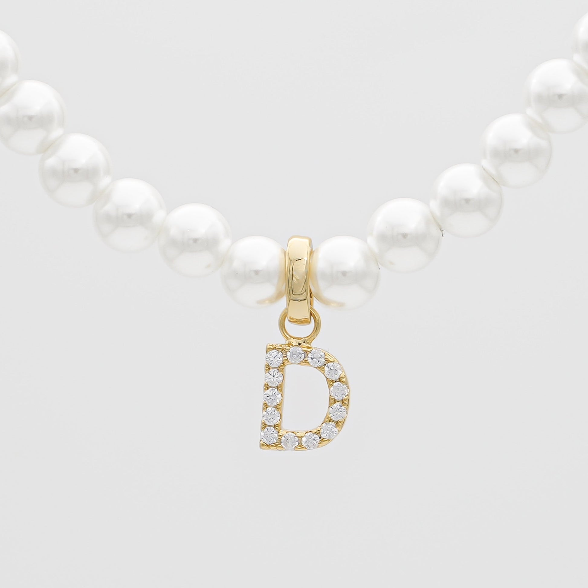 Pave Pearl Initial Necklace - Image 12 - ISMI JEWELS
