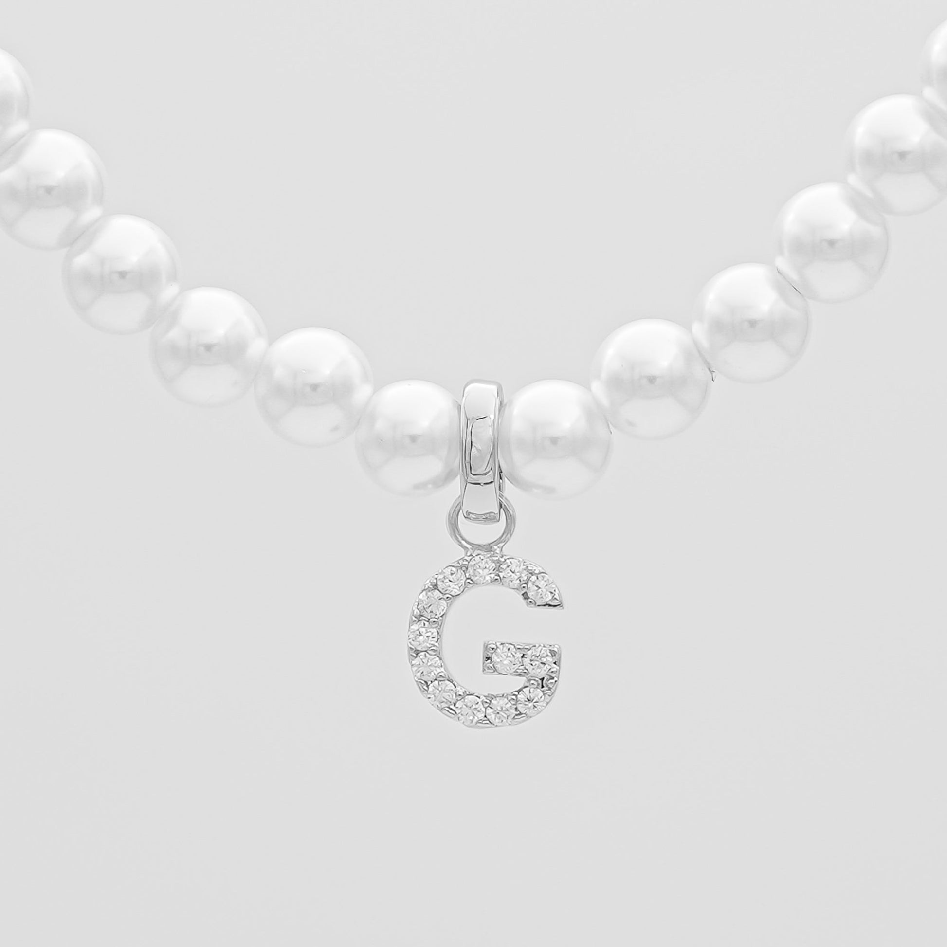 Pave Pearl Initial Necklace - Image 24 - ISMI JEWELS