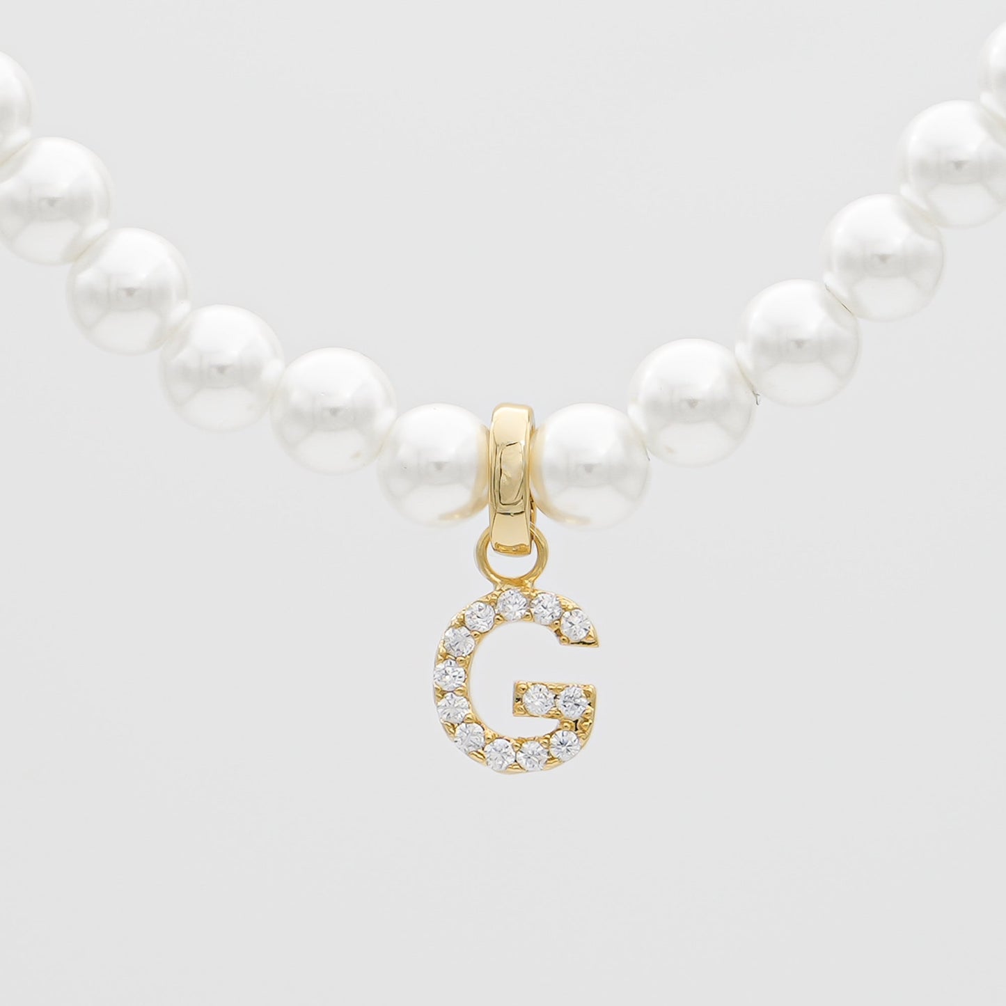 Pave Pearl Initial Necklace - Image 23 - ISMI JEWELS