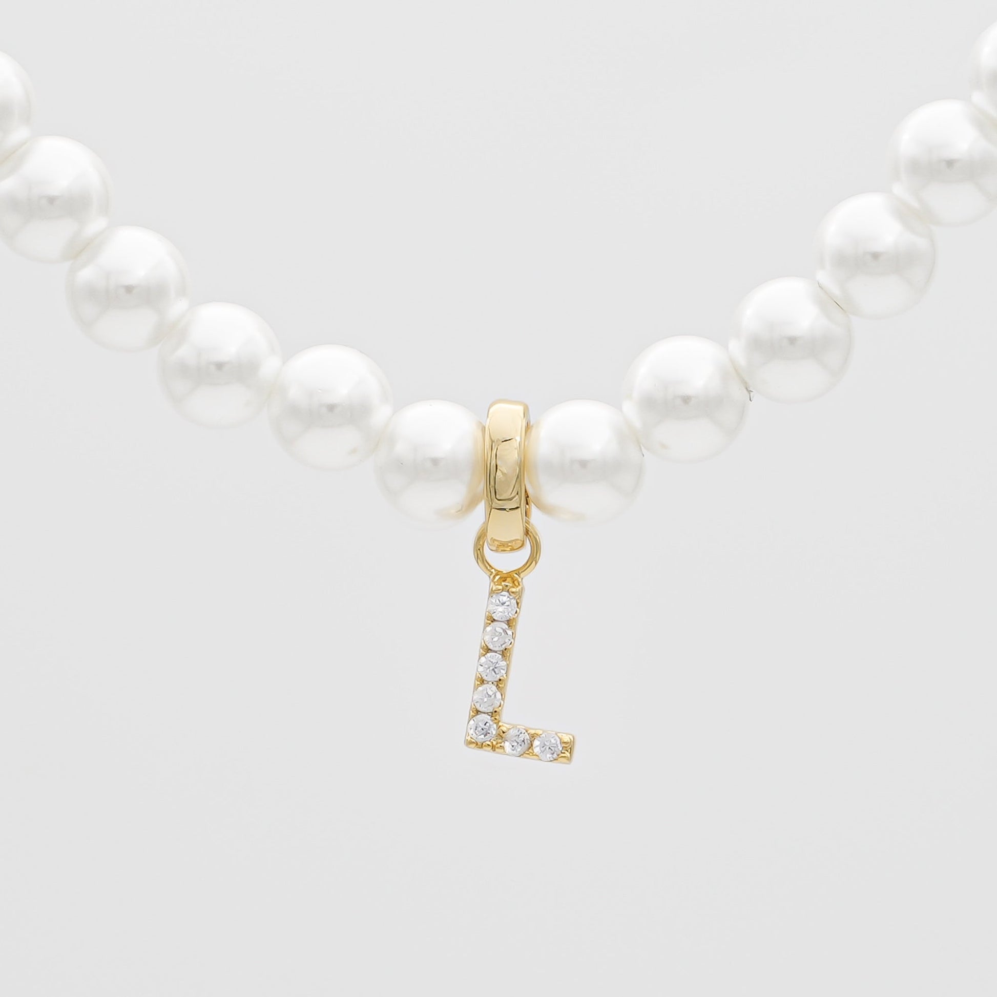 Pave Pearl Initial Necklace - Image 50 - ISMI JEWELS