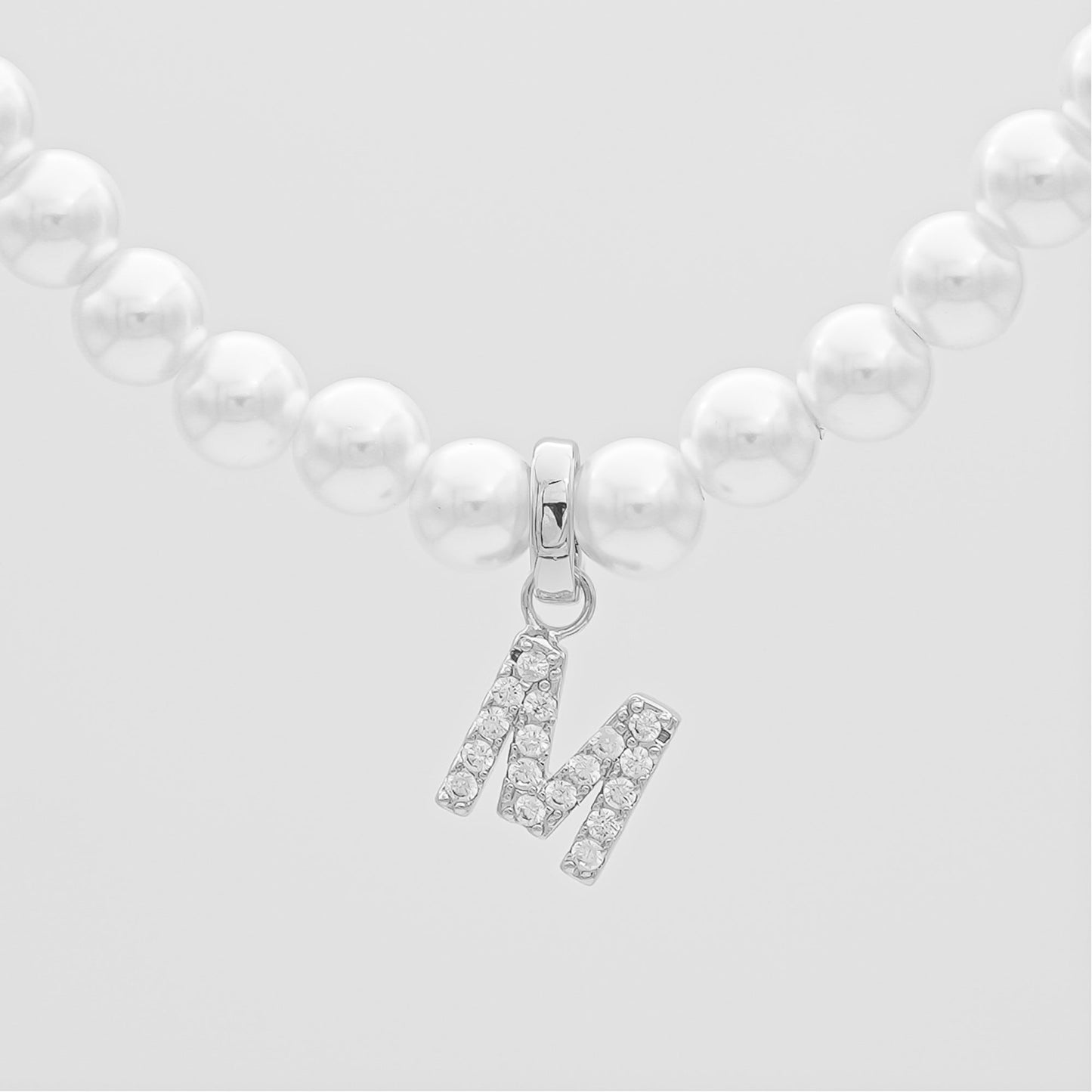 Pave Pearl Initial Necklace - Image 16 - ISMI JEWELS