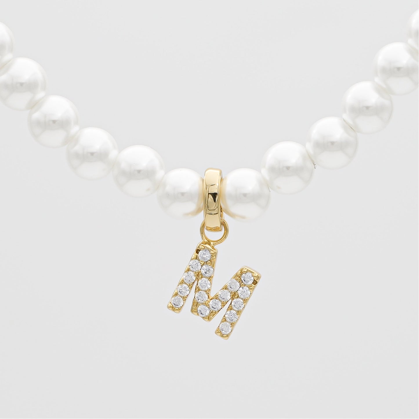 Pave Pearl Initial Necklace - Image 26 - ISMI JEWELS