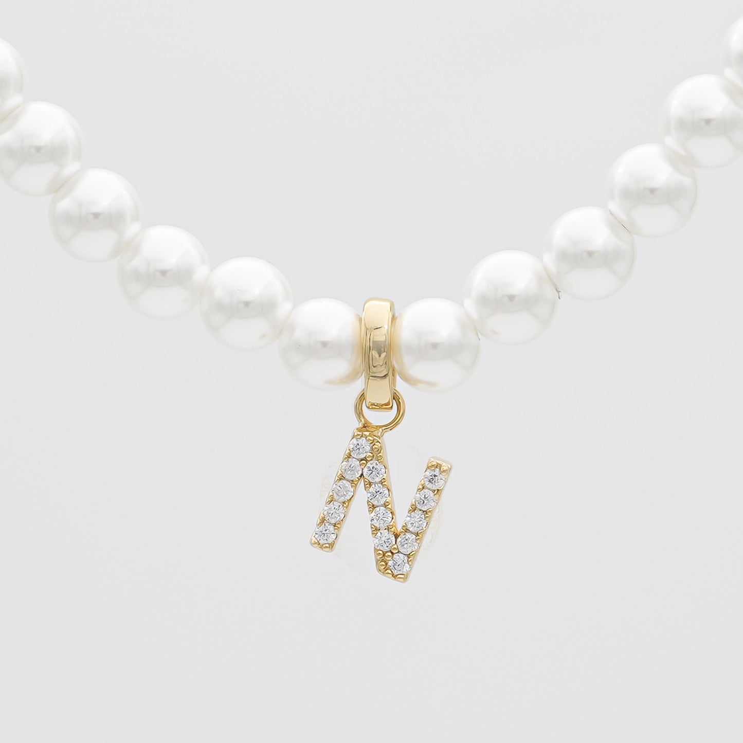 Pave Pearl Initial Necklace - Image 28 - ISMI JEWELS