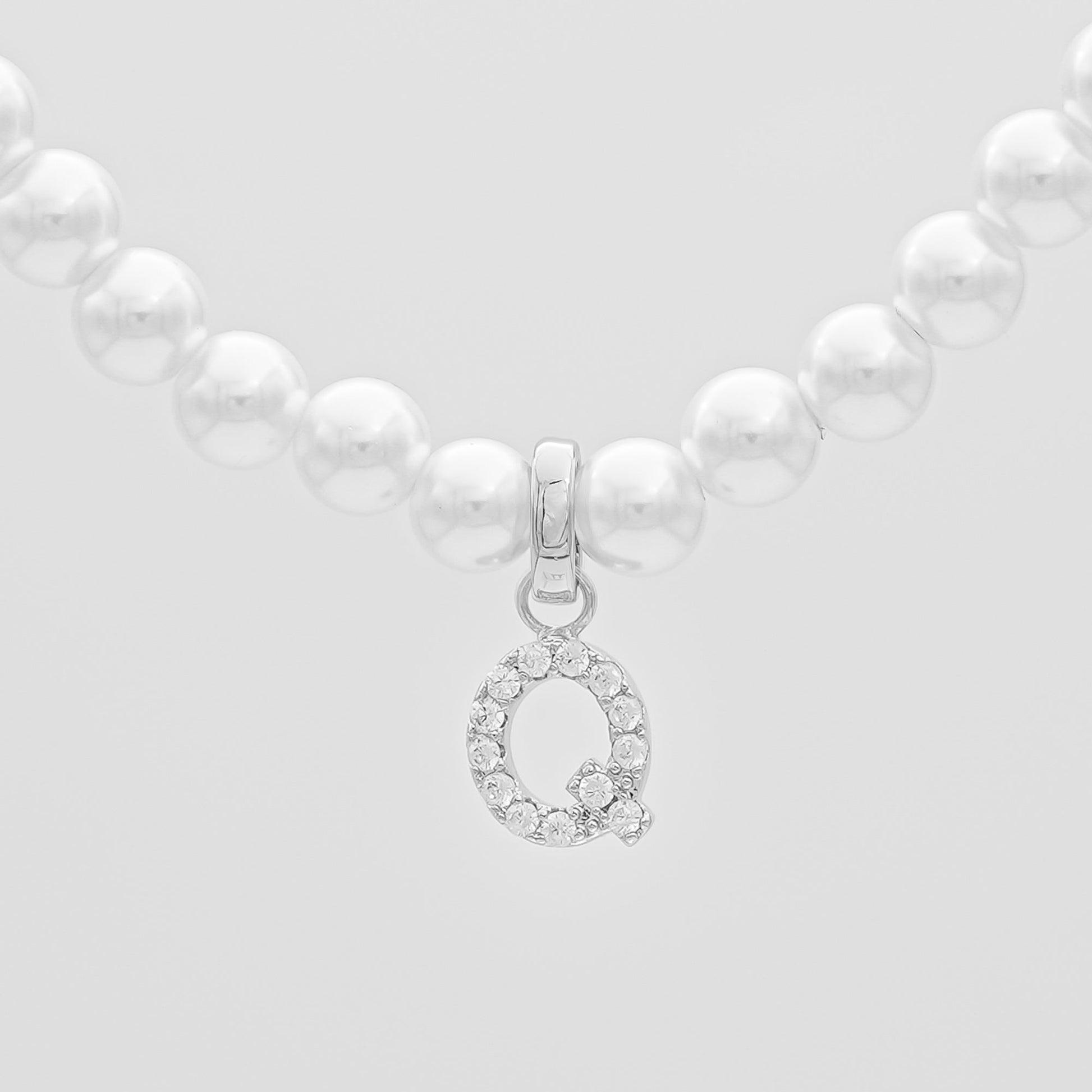 Pave Pearl Initial Necklace - Image 41 - ISMI JEWELS
