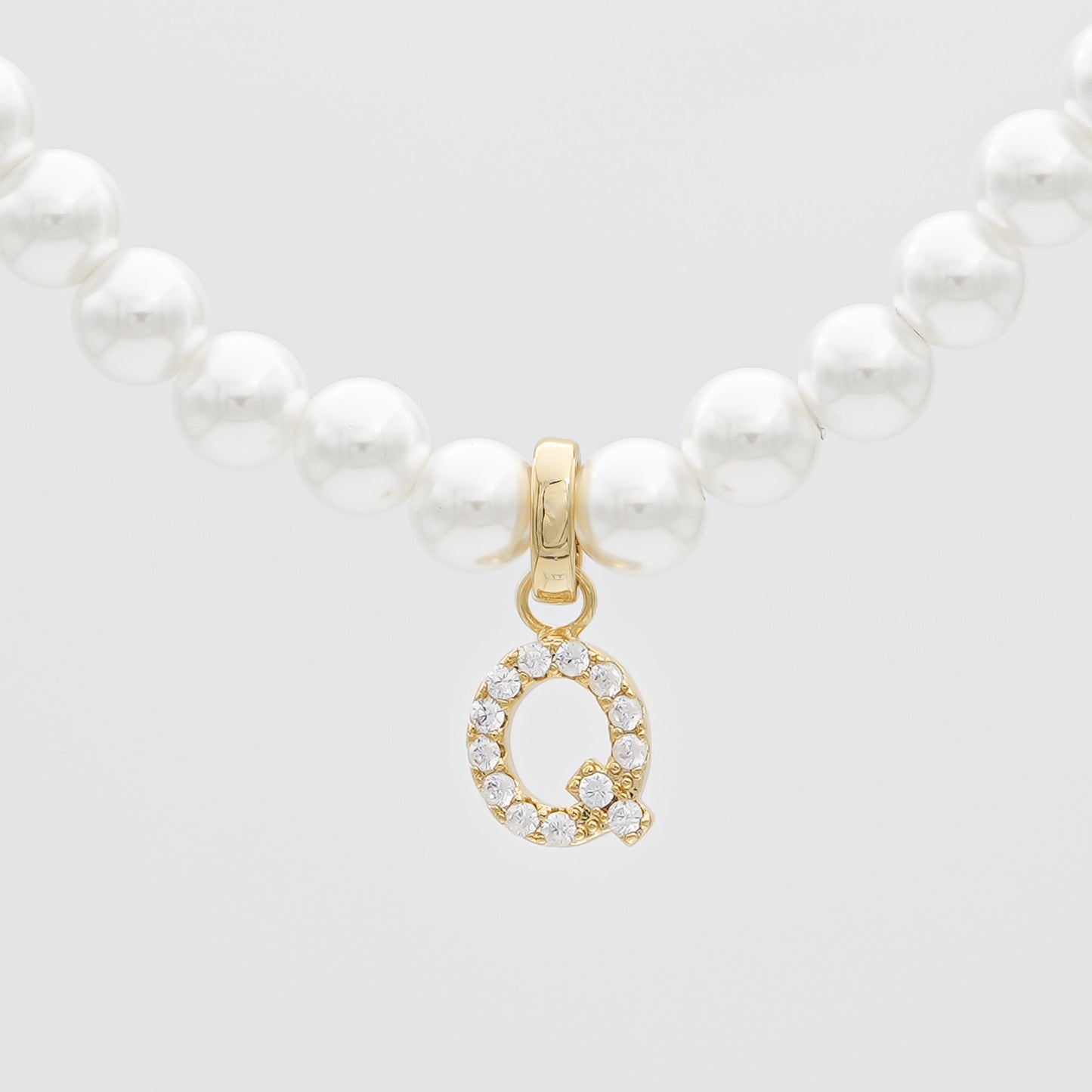 Pave Pearl Initial Necklace - Image 40 - ISMI JEWELS