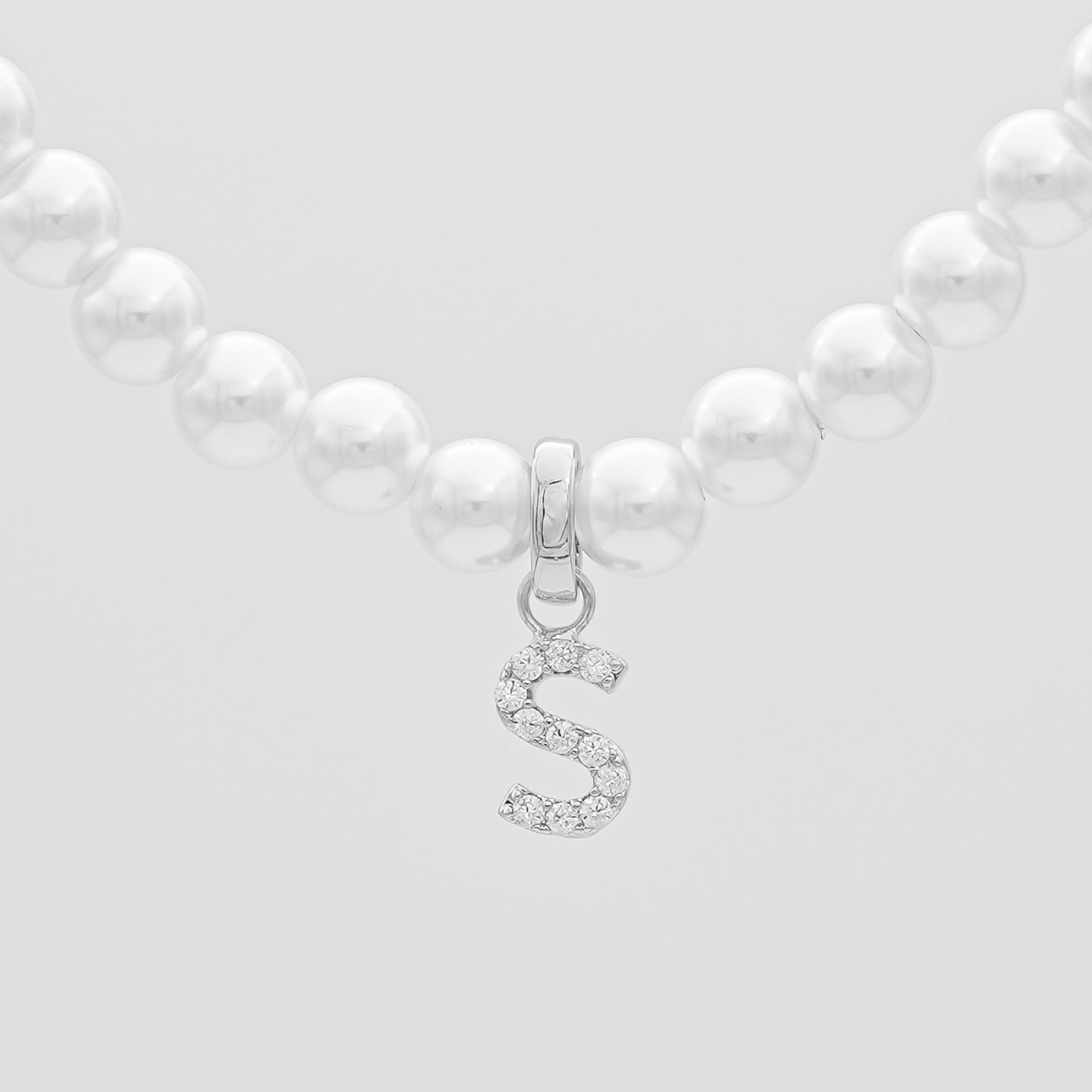 Pave Pearl Initial Necklace - Image 37 - ISMI JEWELS