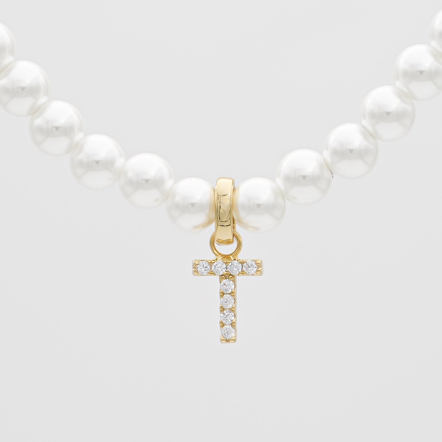 Pave Pearl Initial Necklace - Image 48 - ISMI JEWELS