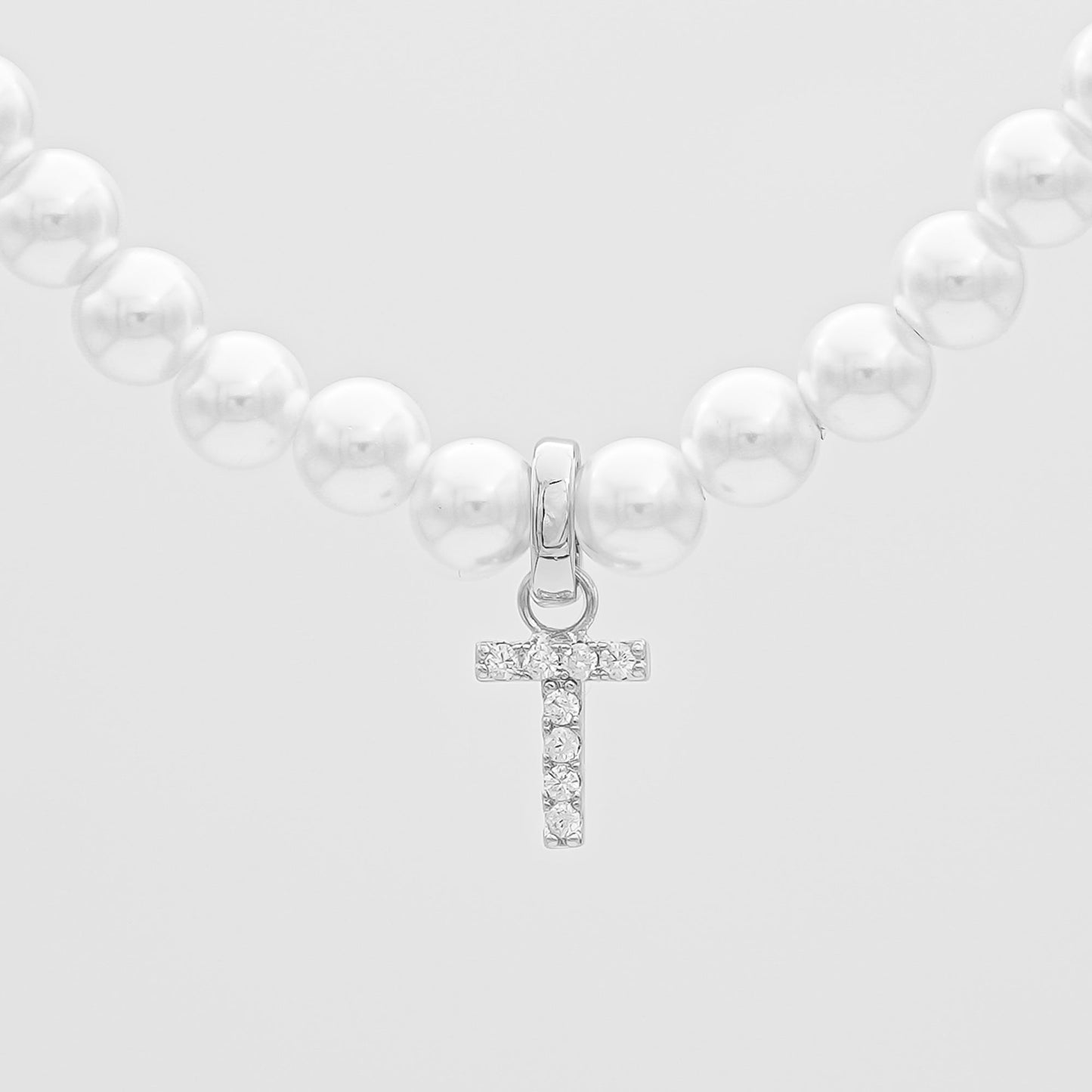 Pave Pearl Initial Necklace - Image 47 - ISMI JEWELS