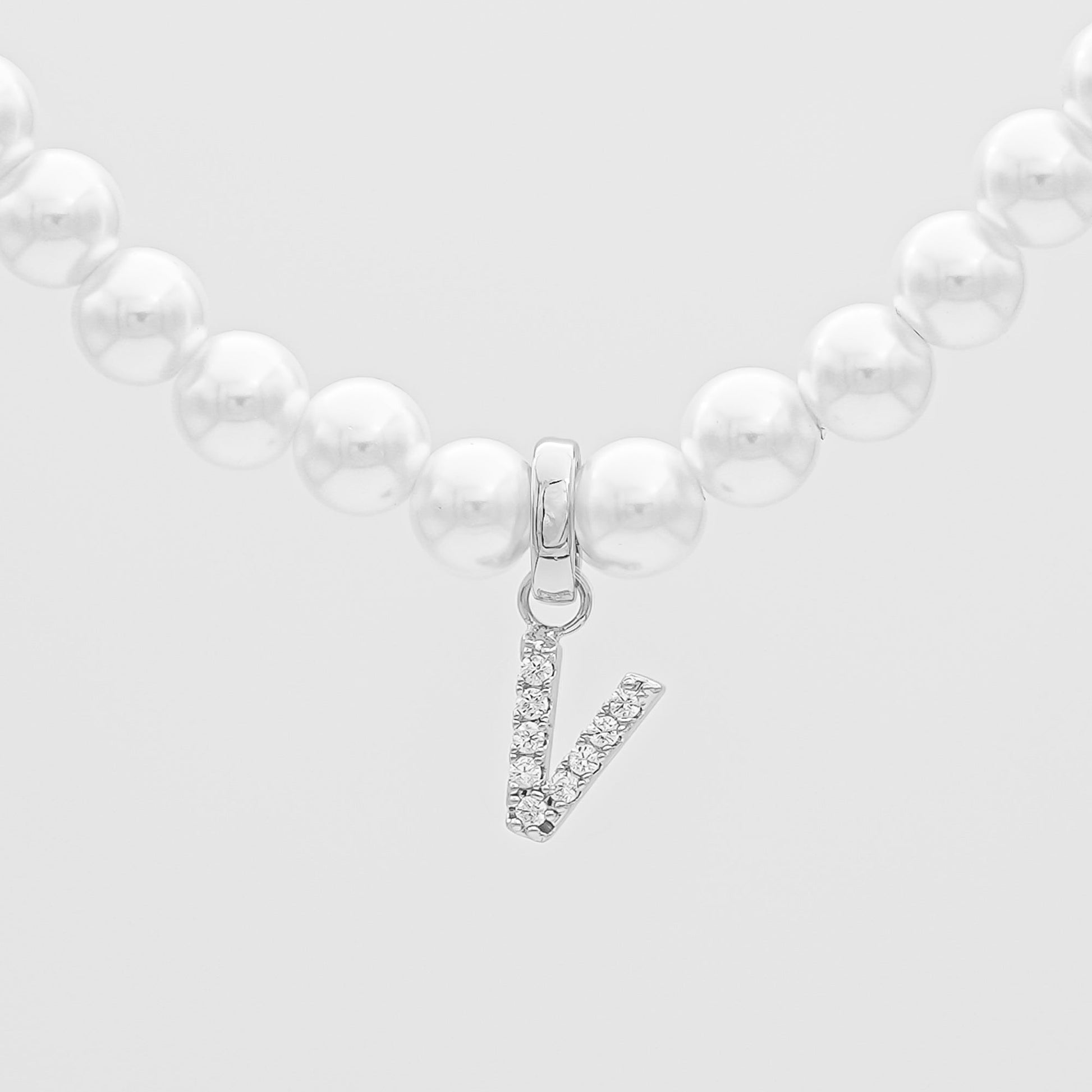 Pave Pearl Initial Necklace - Image 52 - ISMI JEWELS